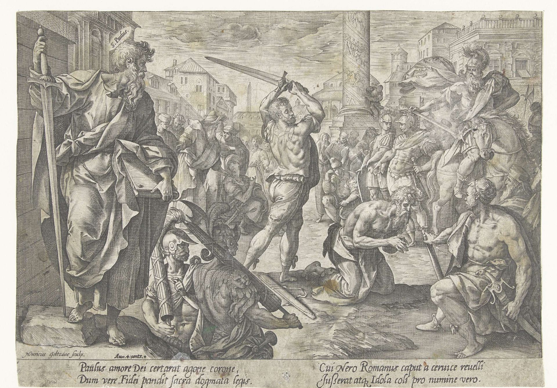 Het martelaarschap van Paulus by Hendrick Goltzius