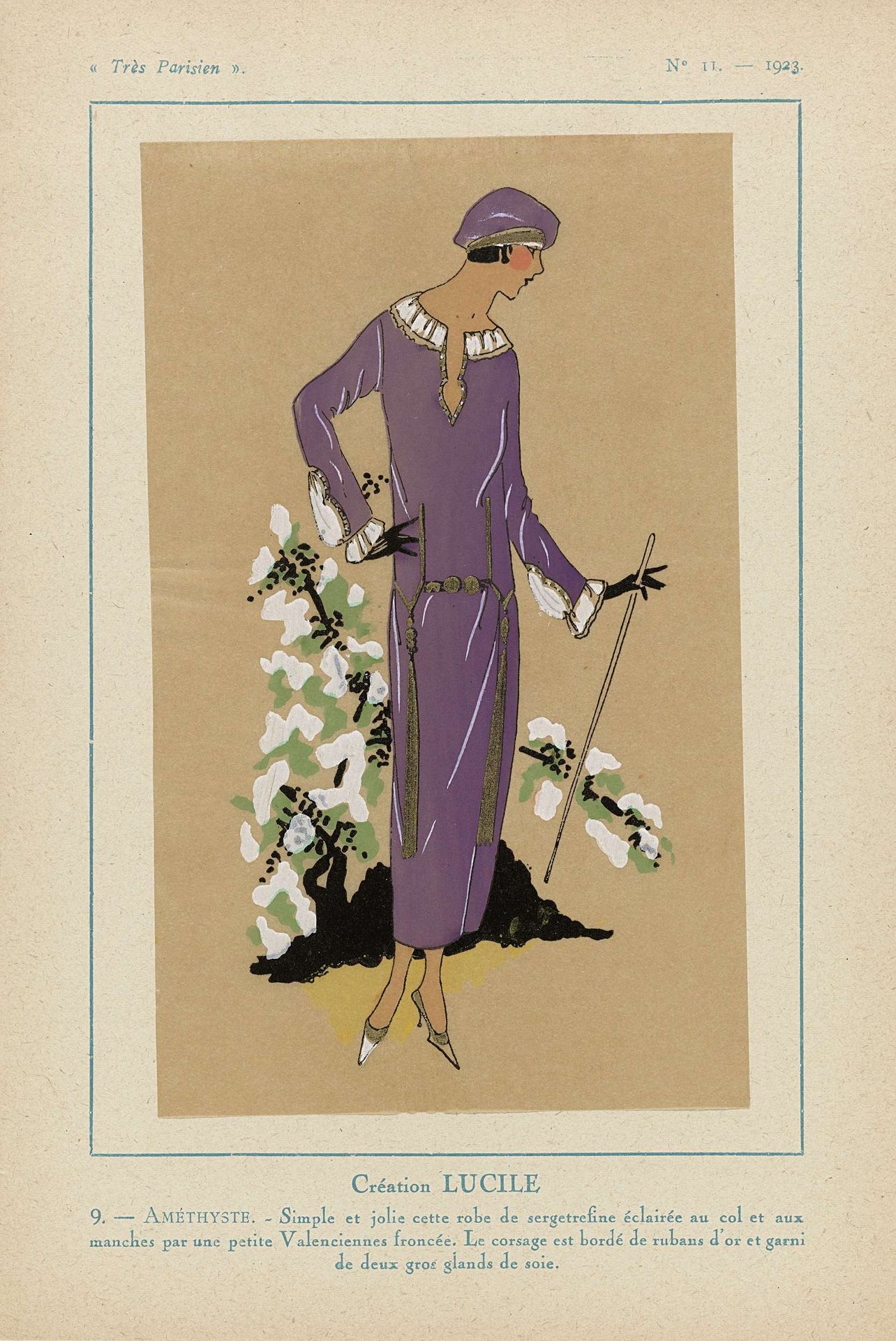 Très Parisien, 1923, No 11: 9. - AMÉTHYSTE. - Simple et jolie cette robe... by Anonymous
