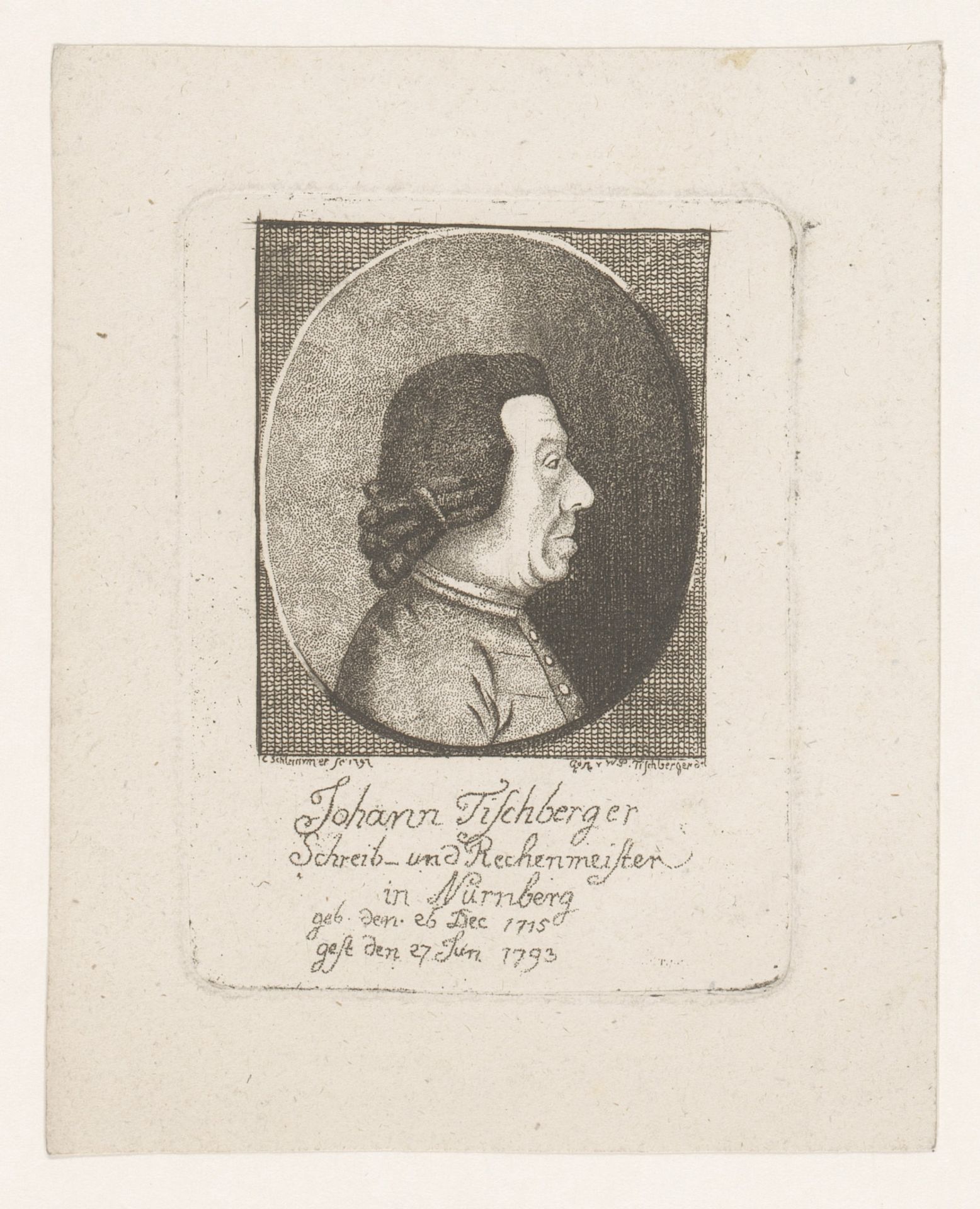Portret van Johann Tischberger by Leonhard Schlemmer