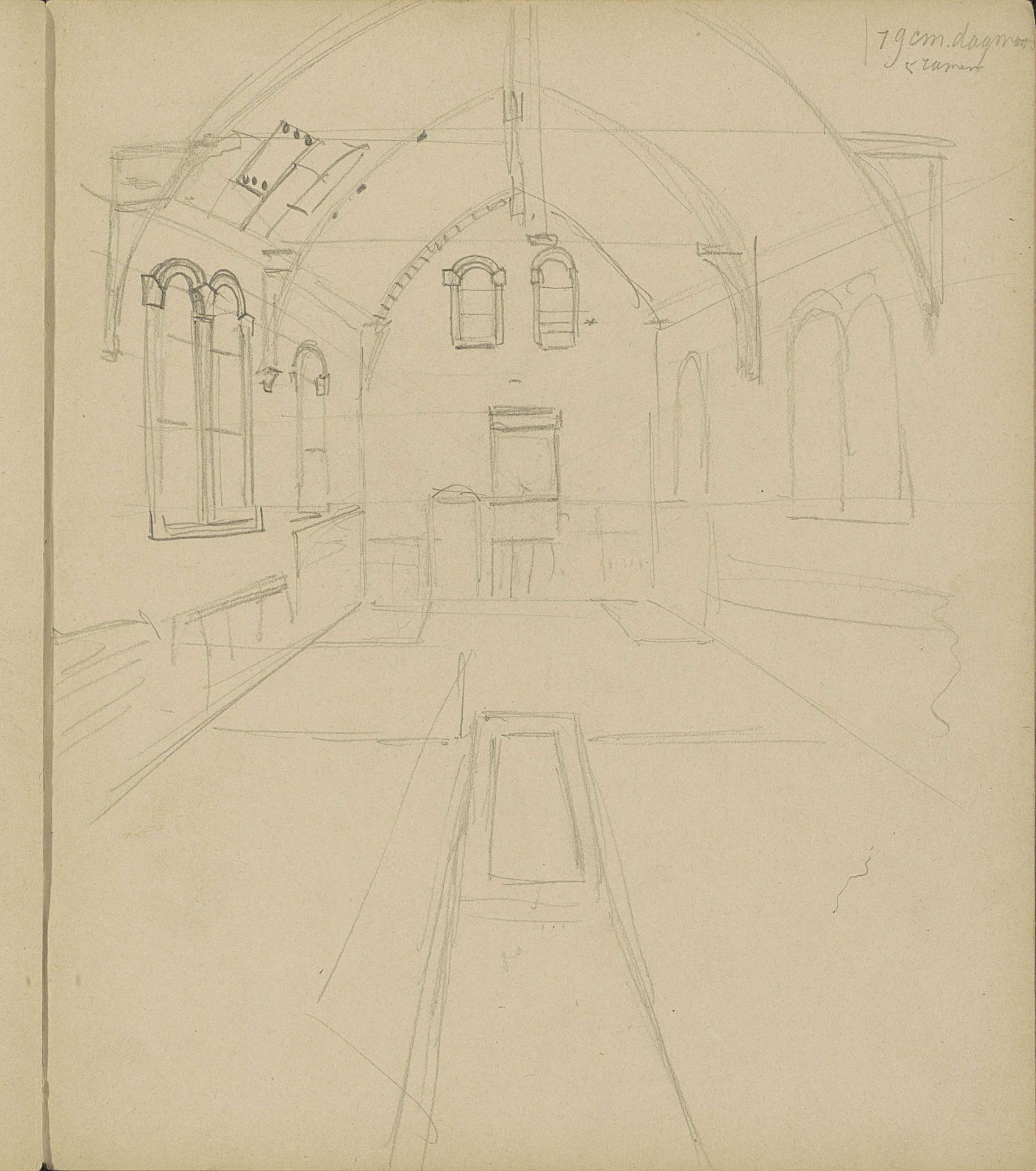 Ontwerp voor het interieur van de gereformeerde kerk te Vreeland by Carel Adolph Lion Cachet
