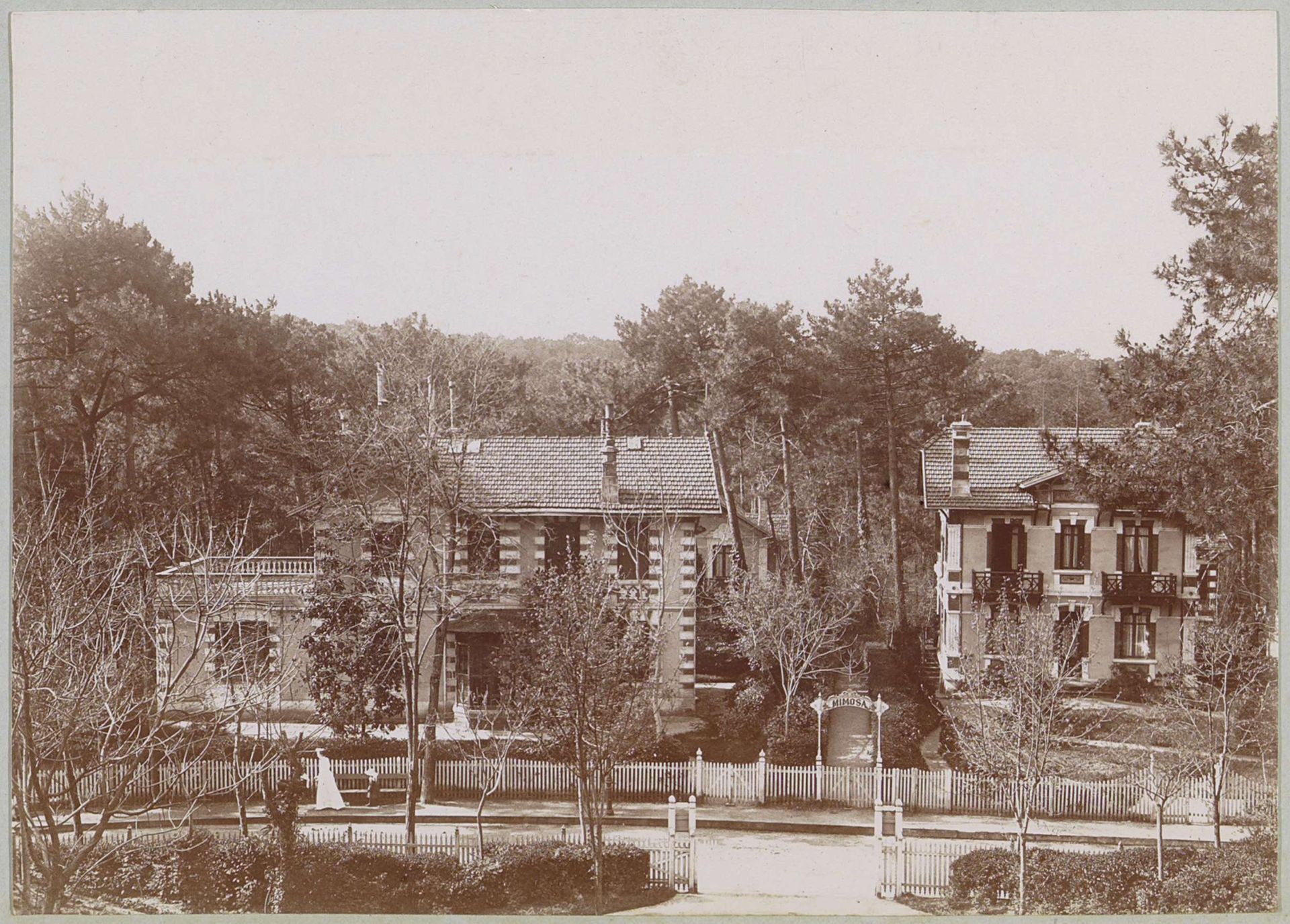 Gezicht op twee villa's, vermoedelijk in Le Moulleau bij Arcachon by Delizy