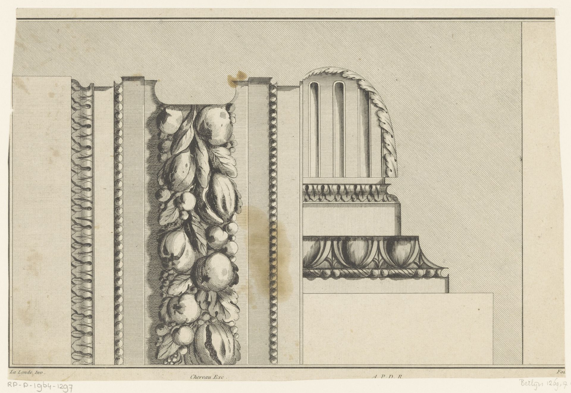 Kroonlijst met fruit by Augustin Foin