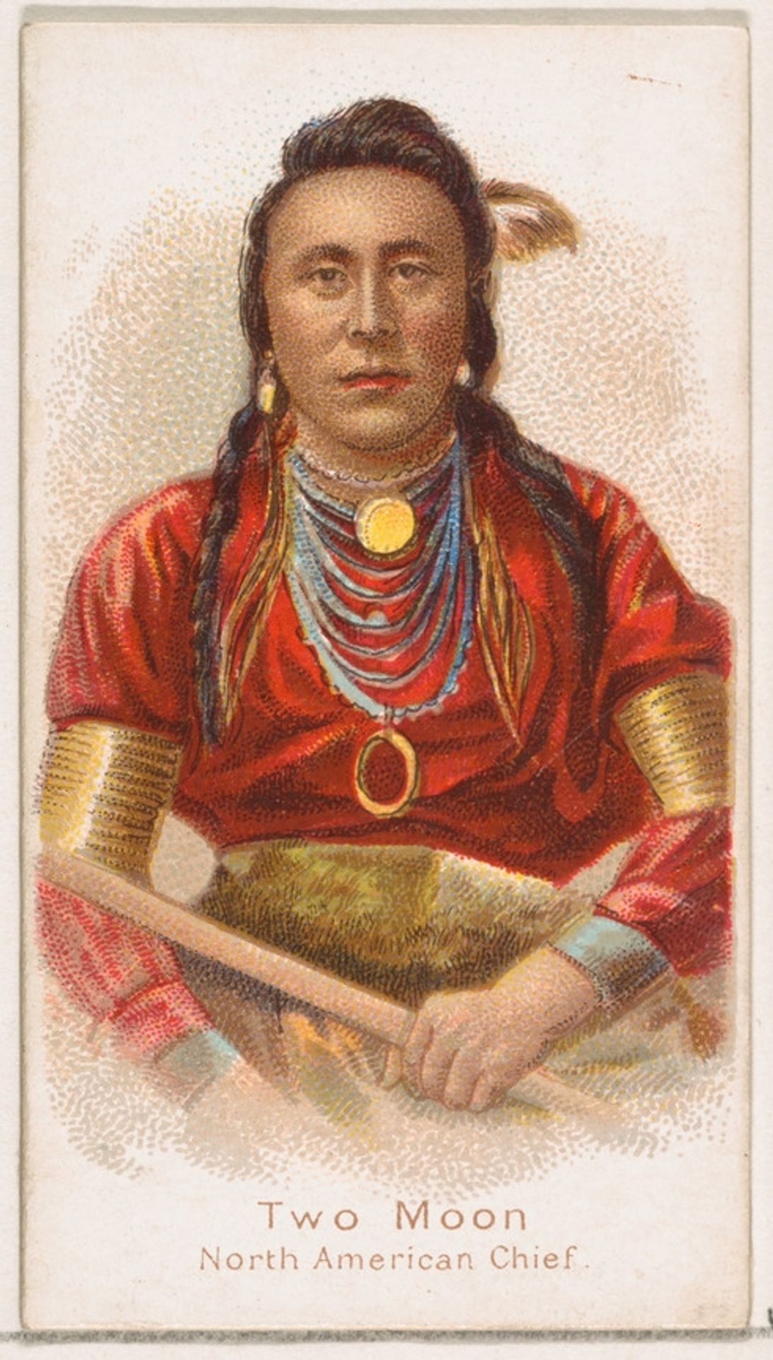 Two Moon, North American Chief, from the Savage and Semi-Barbarous Chiefs and Rulers series (N189) issued by Wm. S. Kimball & Co. by William S. Kimball & Company