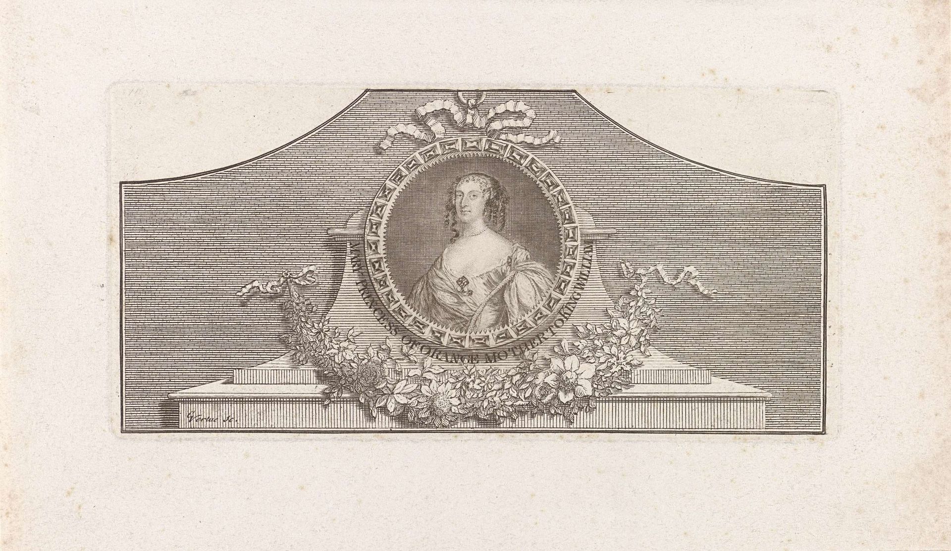 Portret van Maria Henrietta Stuart by George Vertue