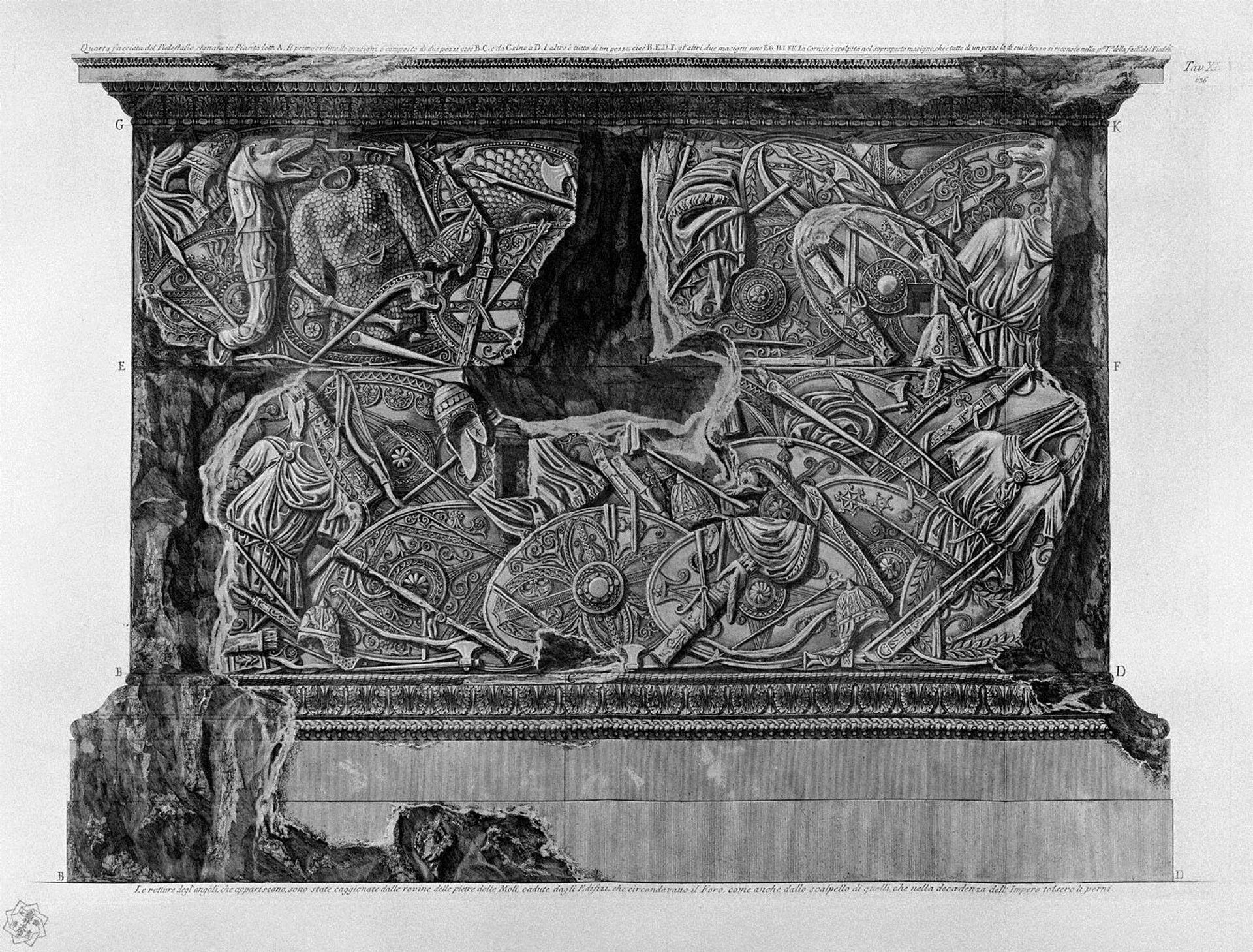 Fourth side of the pedestal of the same column by Giovanni Battista Piranesi