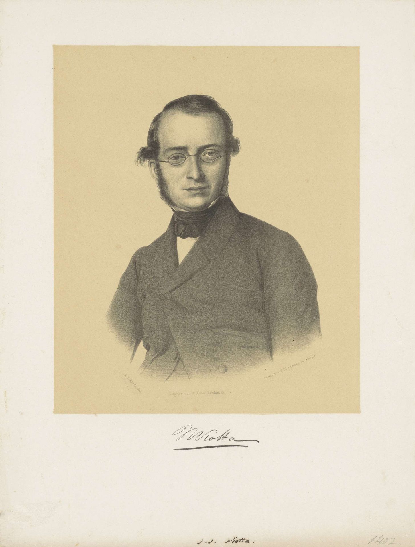 Portret van Joannes Josephus Viotta by Adrianus Johannes Ehnle