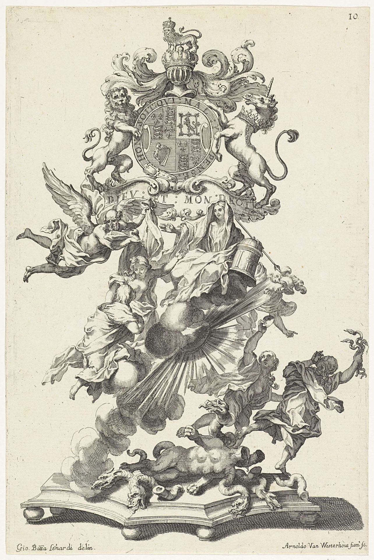Allegorie op de terugkeer van Groot-Brittannië tot het katholieke geloof by Arnold van Westerhout
