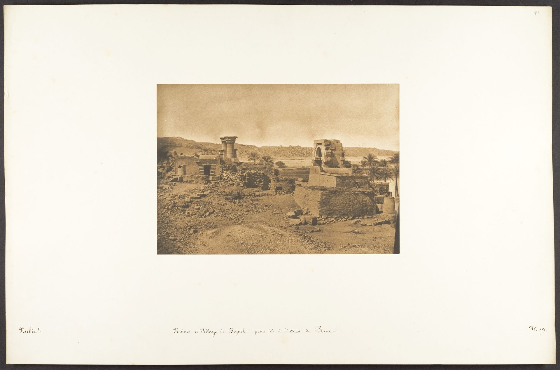 Ruines et Village de Begueh, petite île à l'Ouest de Philae by Maxime Du Camp