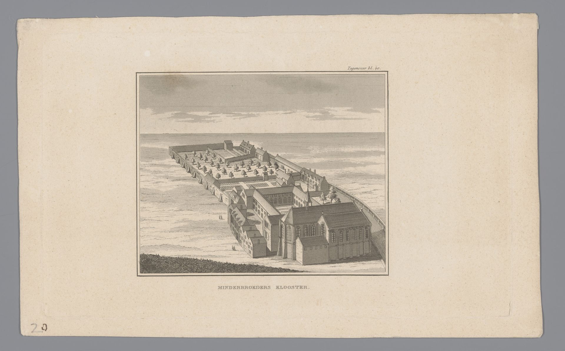 Vogelvluchtaanzicht op het Minderbroederklooster by Anonymous