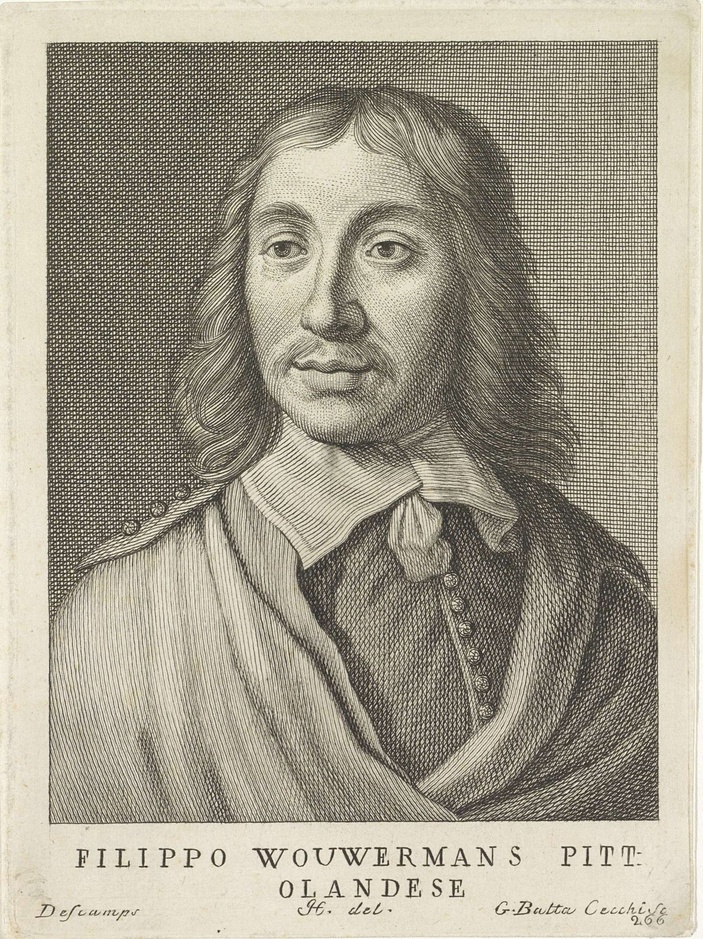 Portret van kunstenaar Philips Wouwermans by Giovanni Battista Cecchi