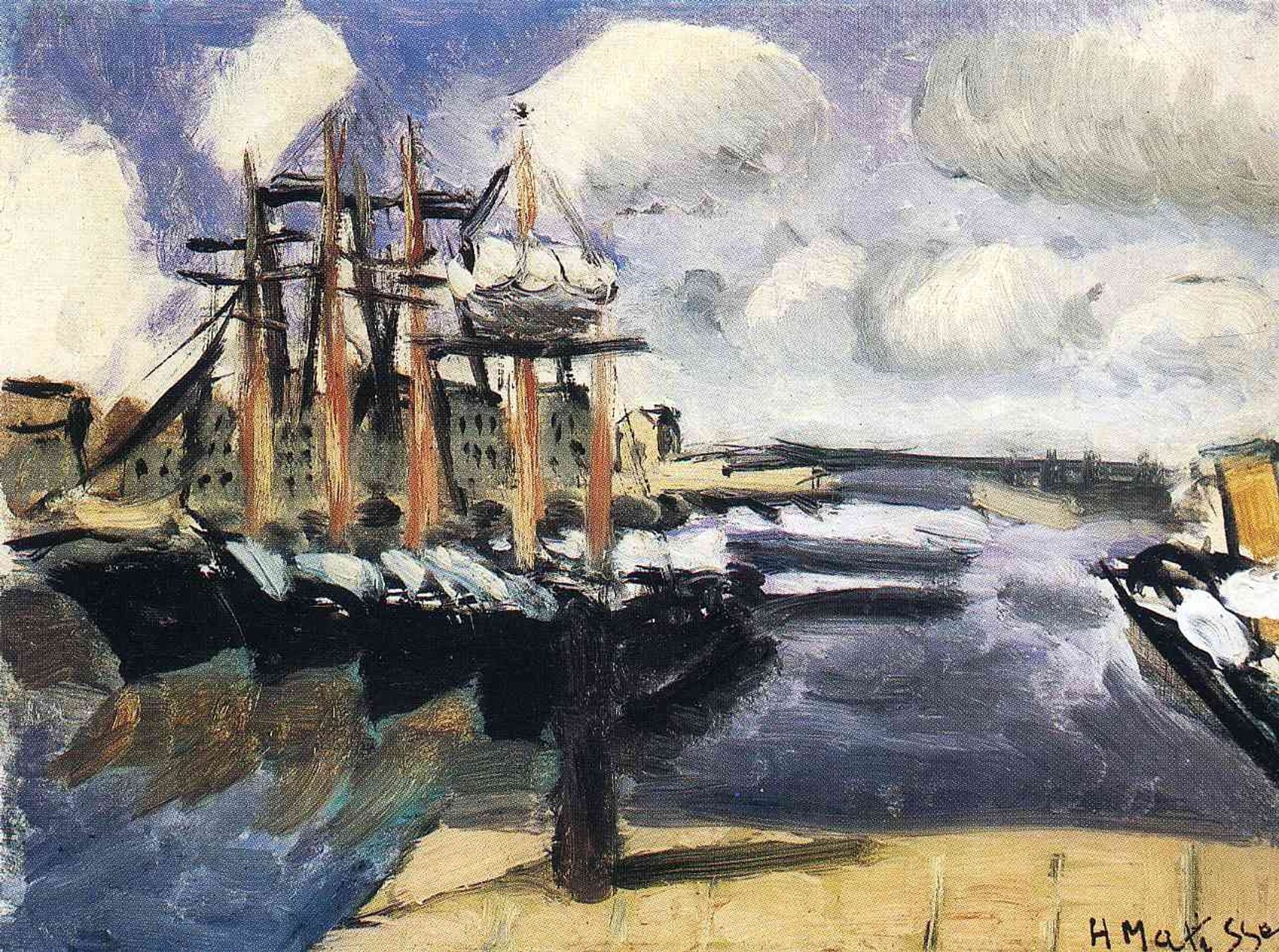 Four Boats Side by Side in the Marseilles Harbor by Henri Matisse