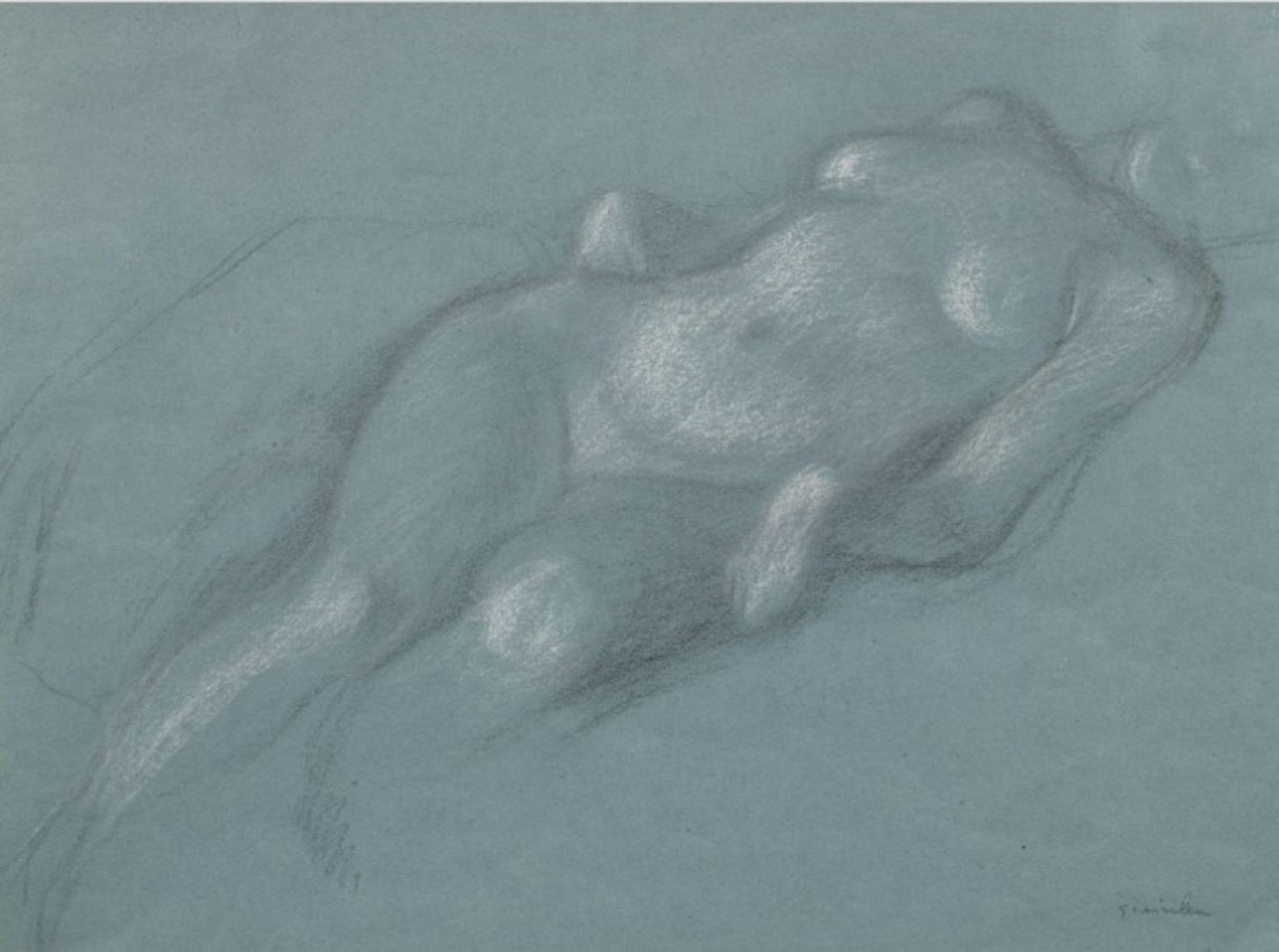 Reclining female nude by Théophile Alexandre Steinlen