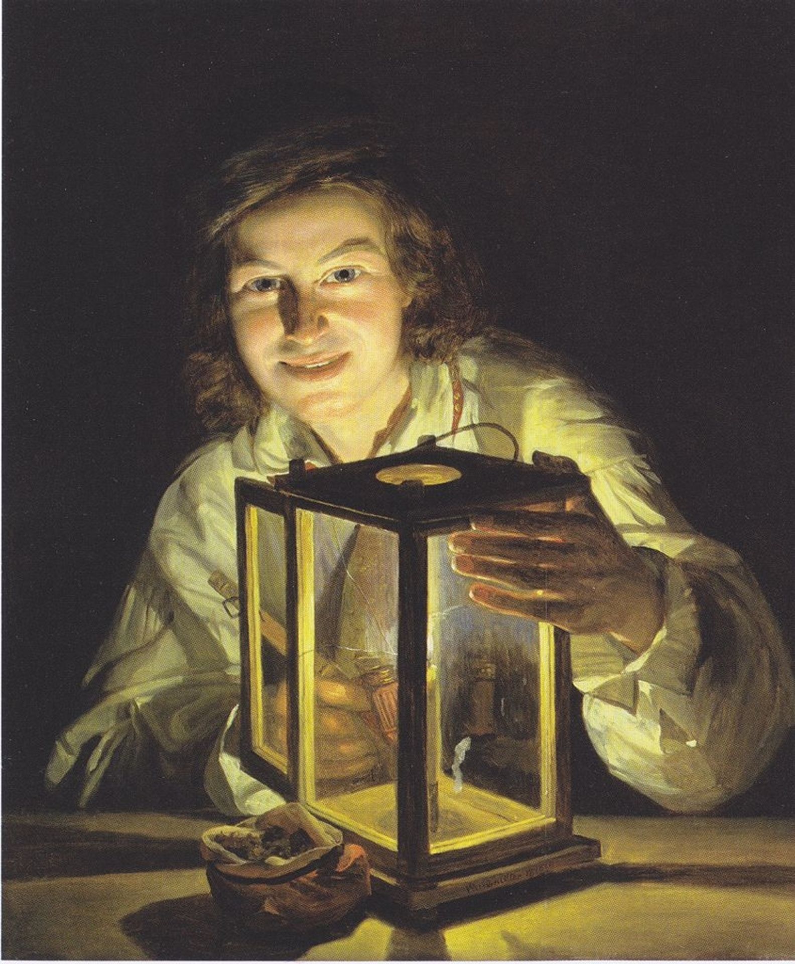 The young boy with the stable-lantern by Ferdinand Georg Waldmüller