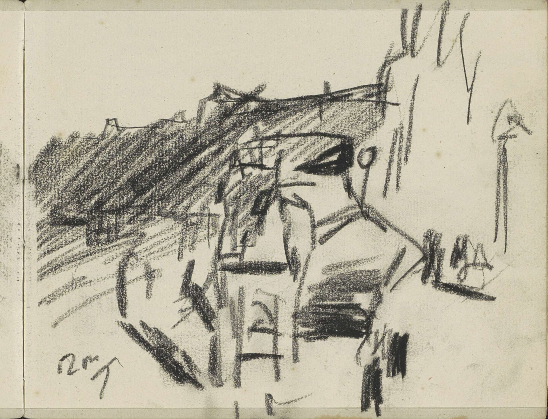 Gezicht op het Singel te Amsterdam met paard-en-wagen by George Hendrik Breitner