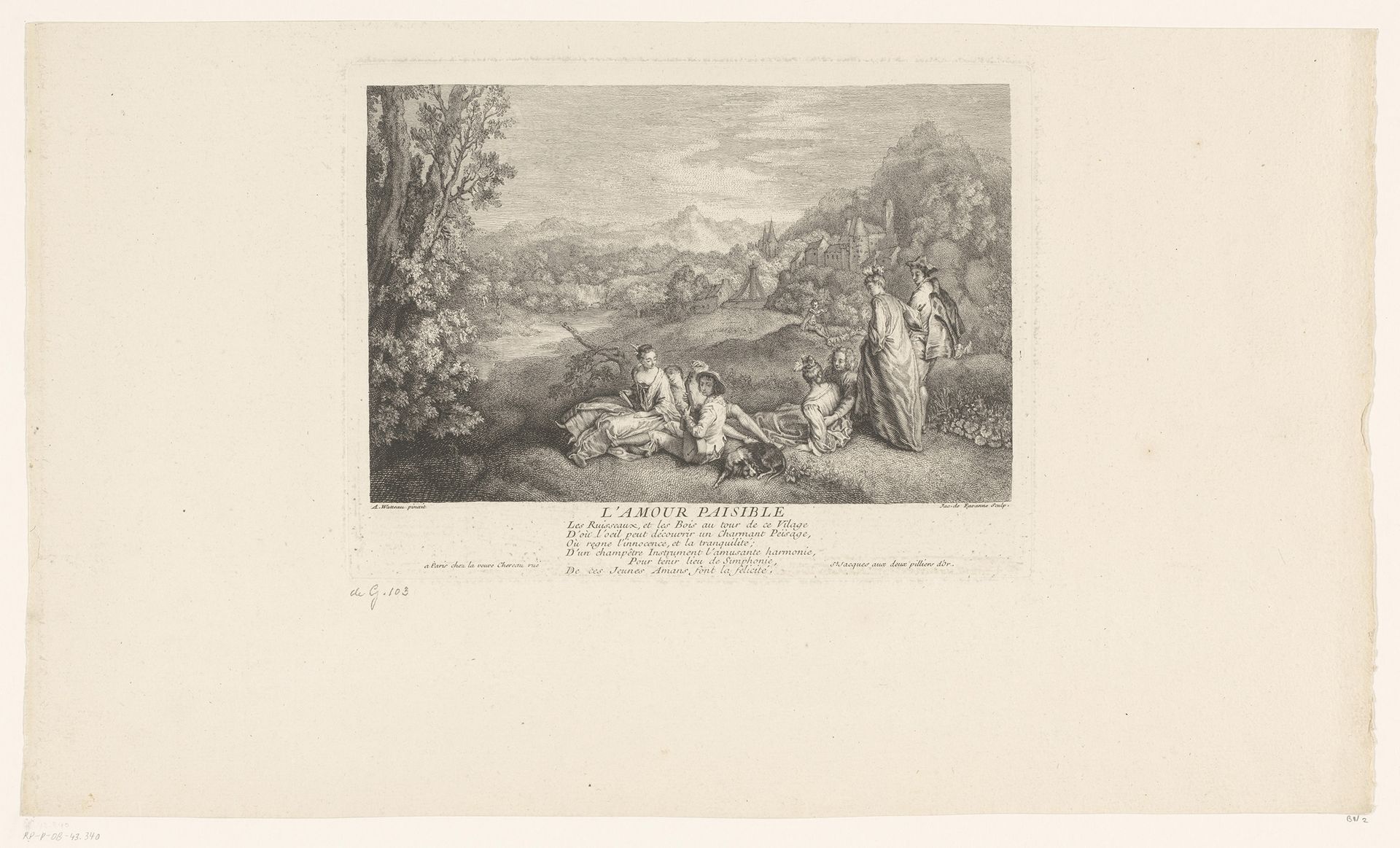 Landschap met galant gezelschap by Jacques de Favanne