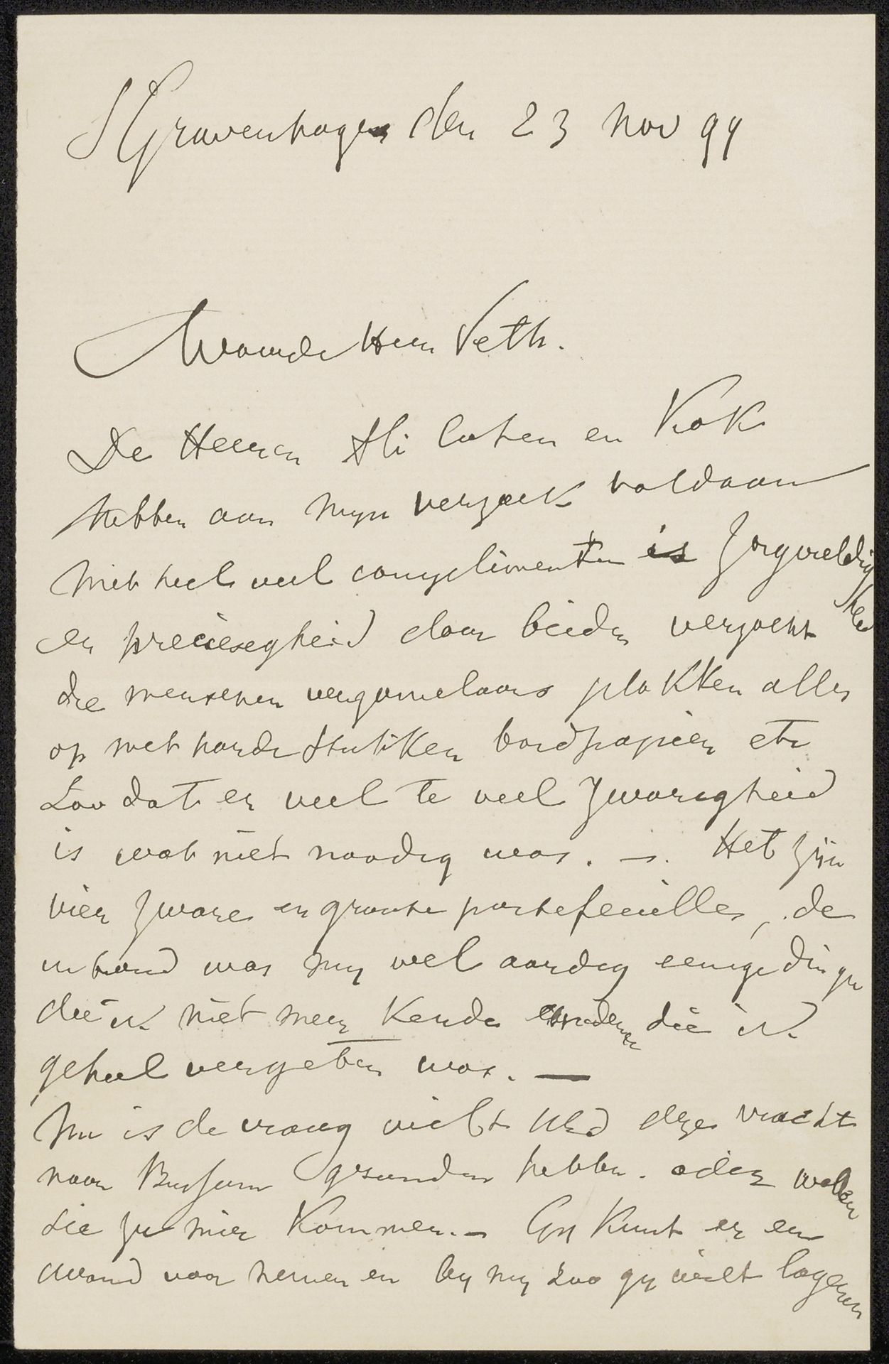 Brief aan Jan Veth by Jozef Israëls