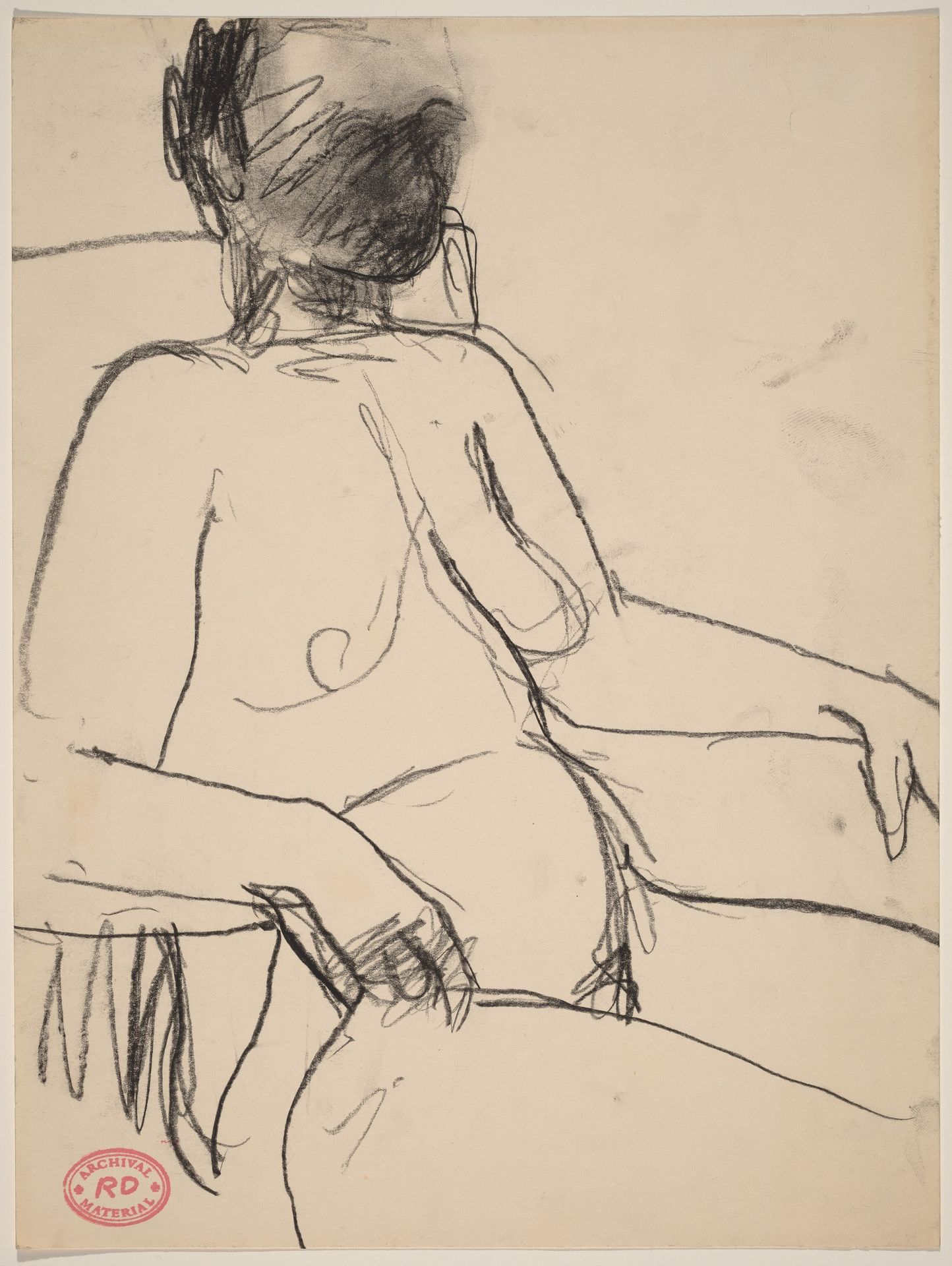 Untitled [female nude seated in armchair and facing right] by Richard Diebenkorn