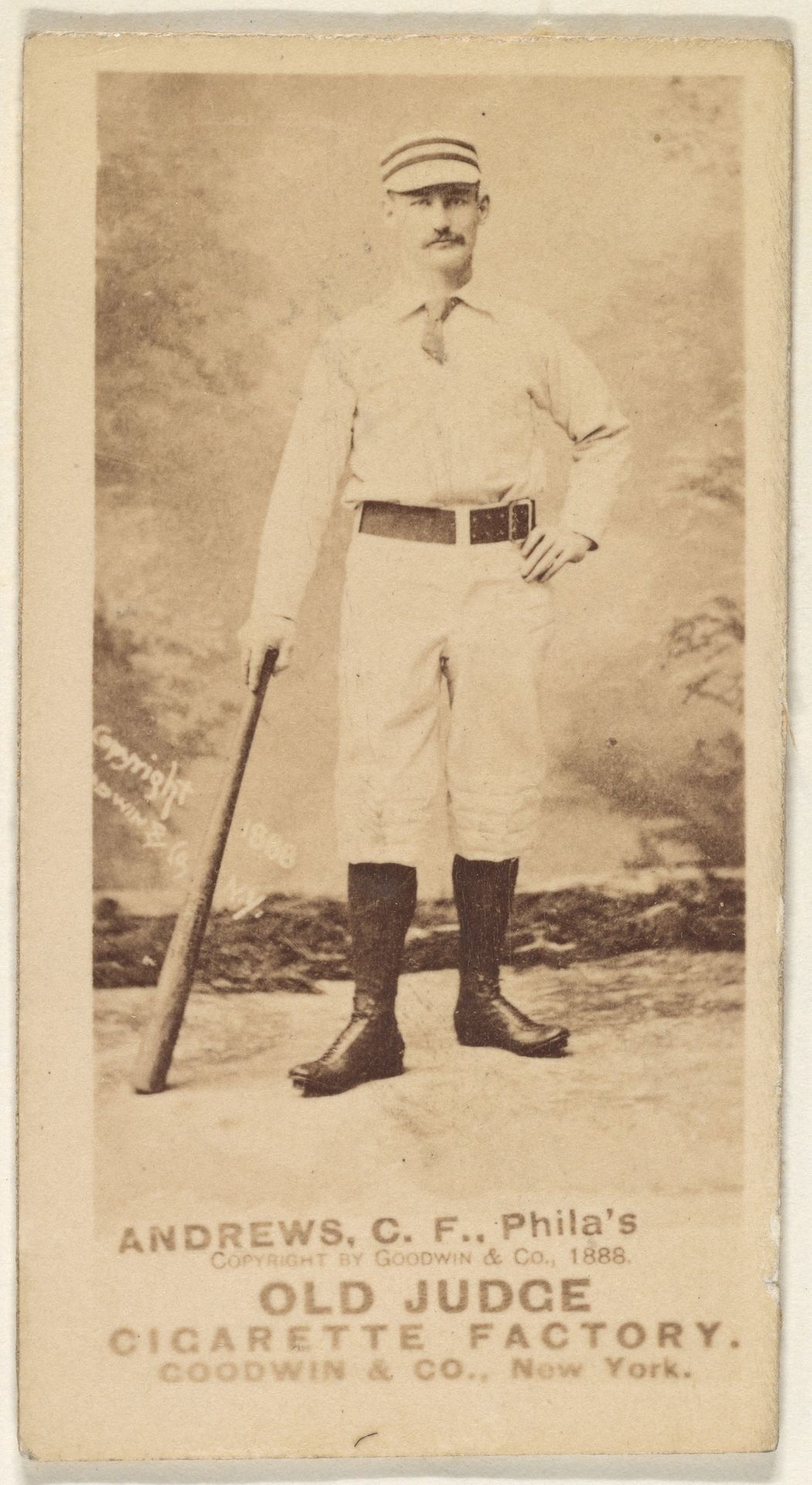 George Edward "Ed" Andrews, Center Field, Philadelphia, from the Old Judge series (N172) for Old Judge Cigarettes by Goodwin & Company