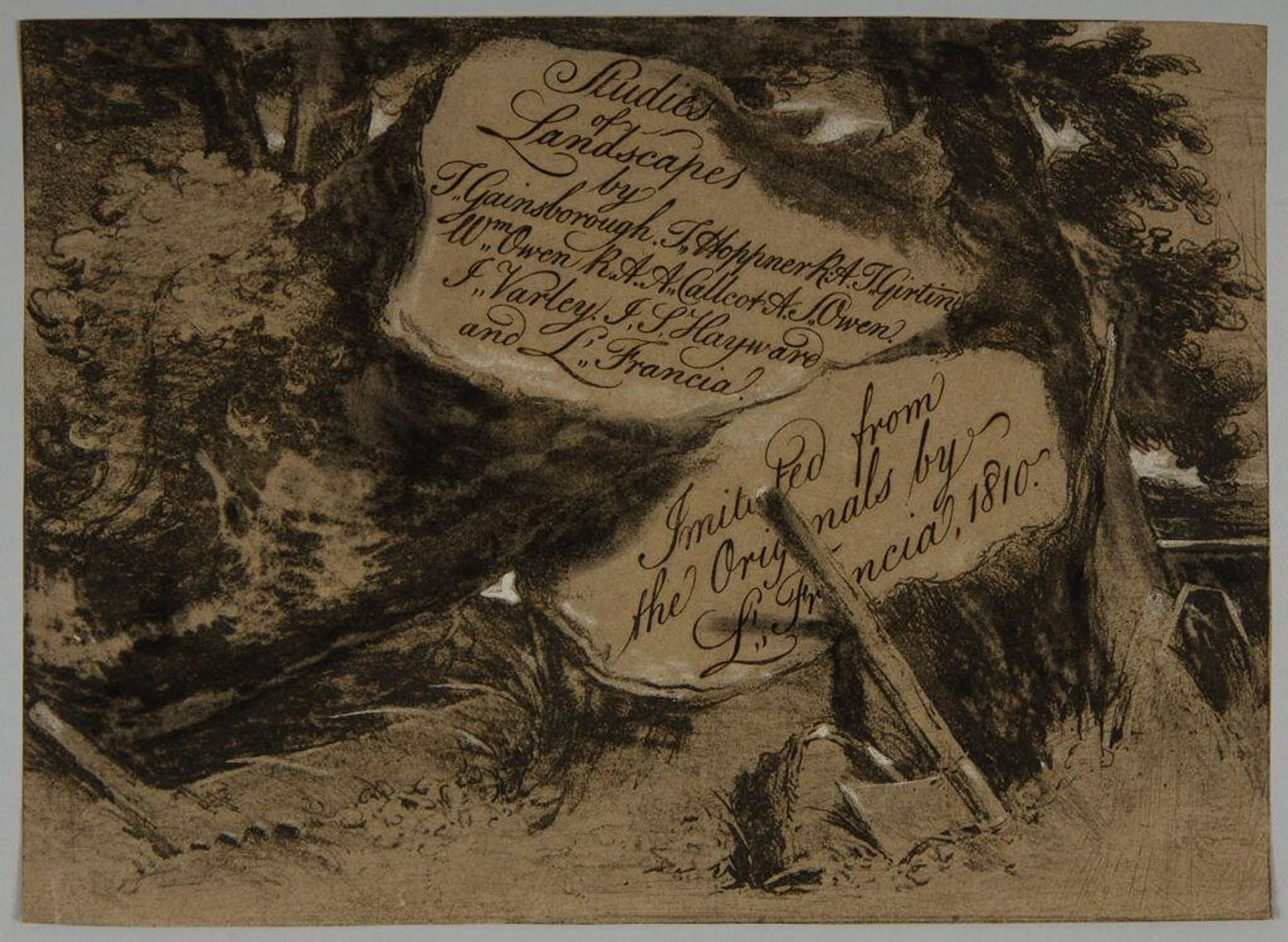 Title Page for Studies of Landscapes by FranÃ§ois Louis Thomas Francia
