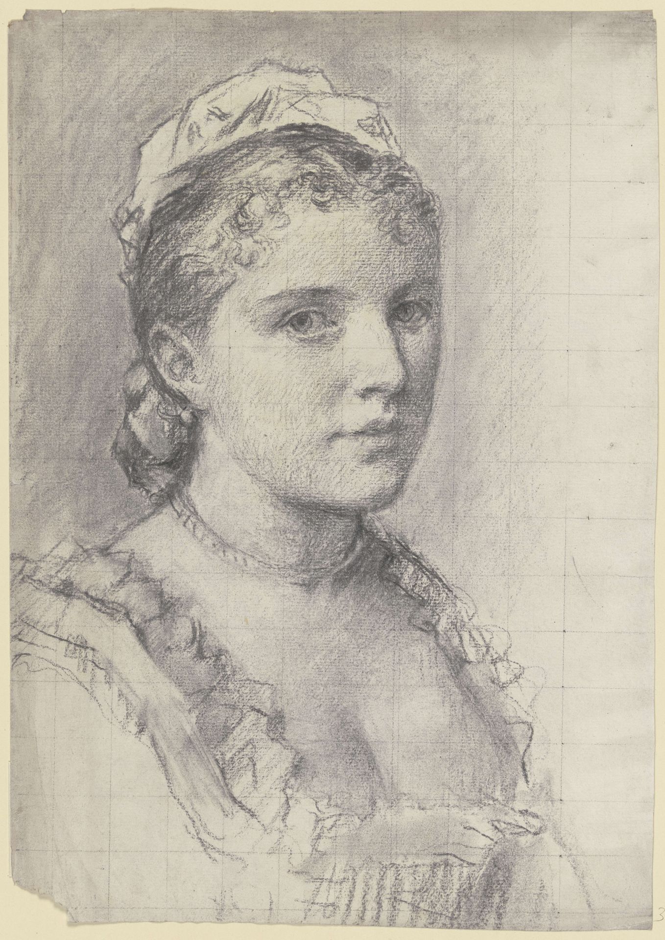 Bildnis einer jungen Frau nach rechts by Otto Scholderer
