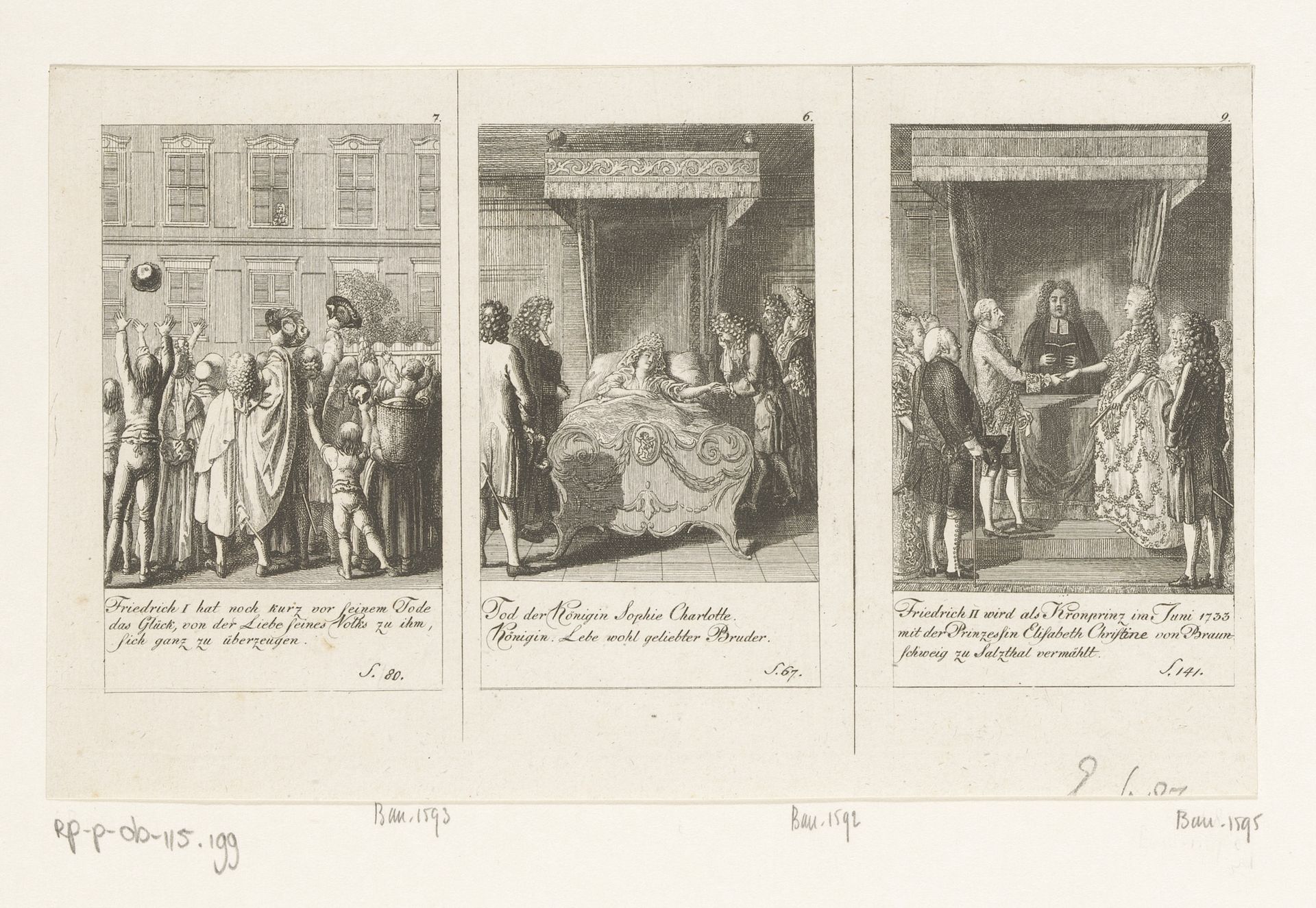 Drie voorstellingen uit de Brandenburgse geschiedenis by Daniel Nikolaus Chodowiecki