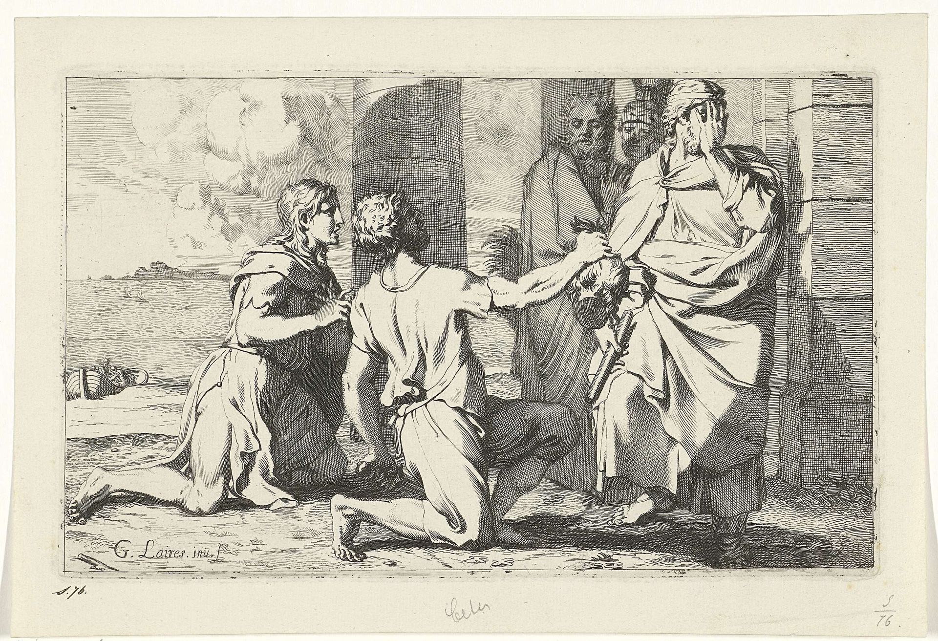 Caesar weigert het hoofd van Pompeius by Gerard de Lairesse