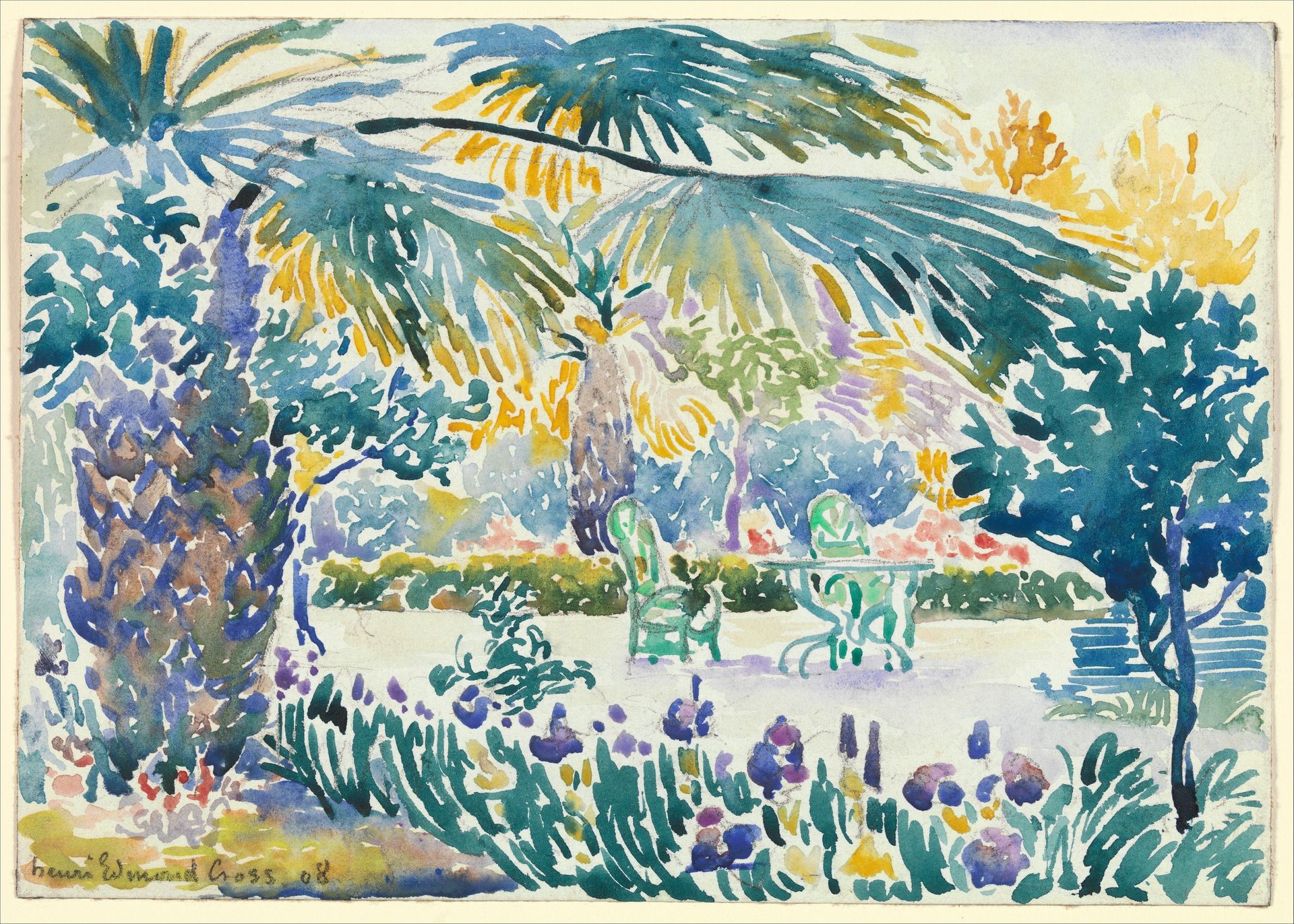 Garden of the Painter at Saint Clair by Henri-Edmond Cross (Henri-Edmond Delacroix)