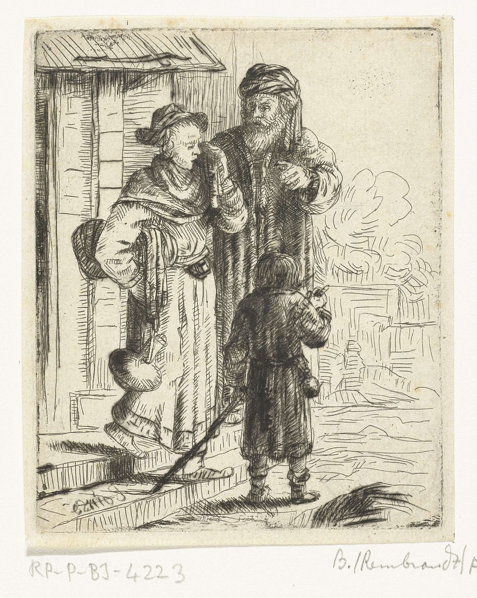 De verstoting van Hagar en Ismaël by Esaias Boursse