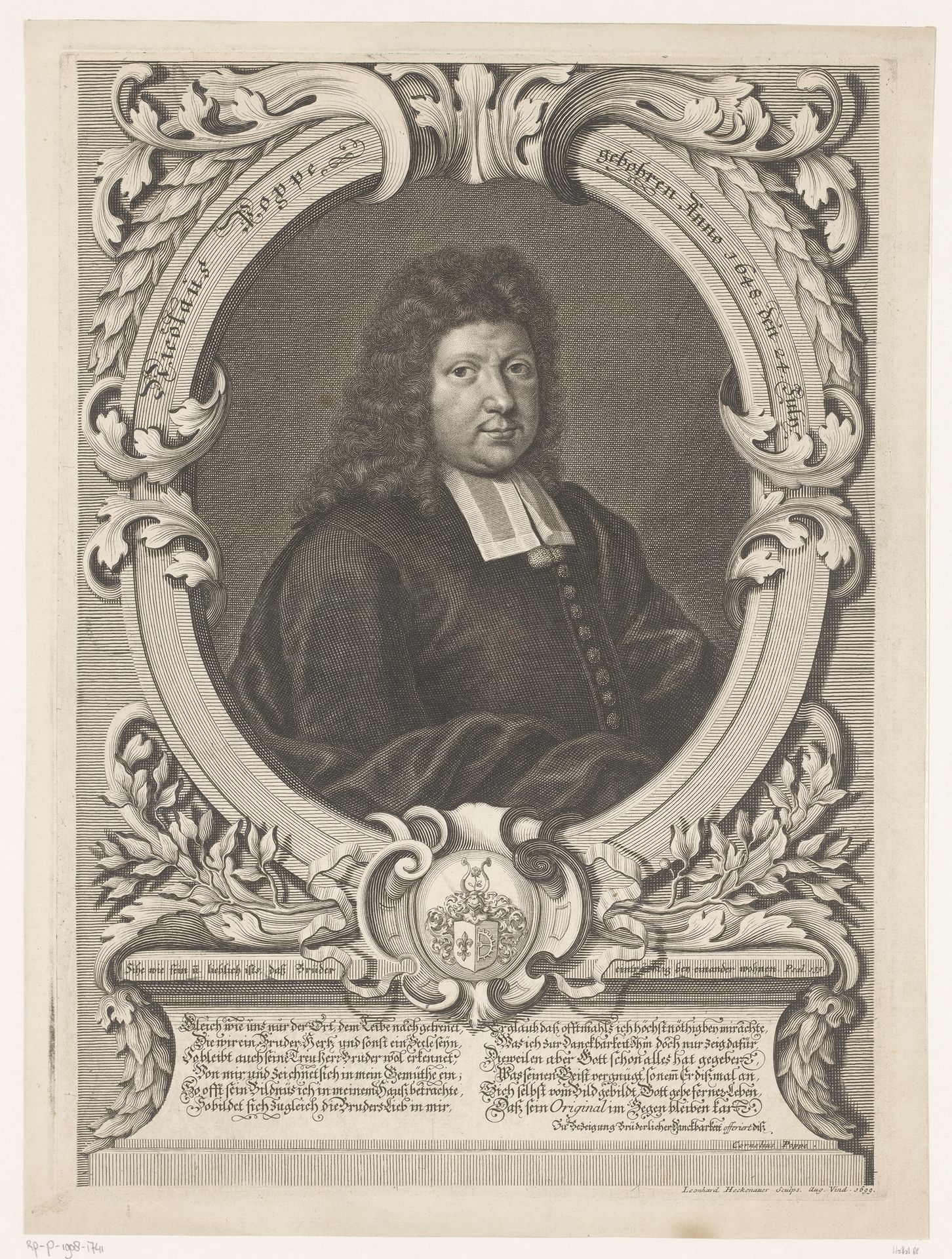 Portret van Nicolaus Poppe by Leonhard Heckenauer