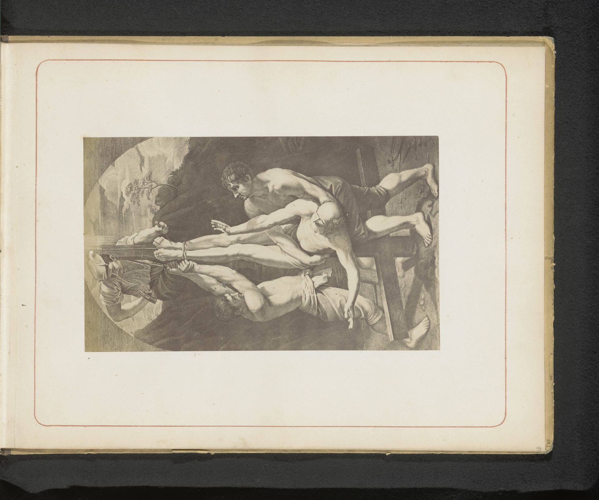 Fotoreproductie van een gravure naar De marteldood van de Heilige Pieter door Guido Reni in het Vaticaan by Anonymous