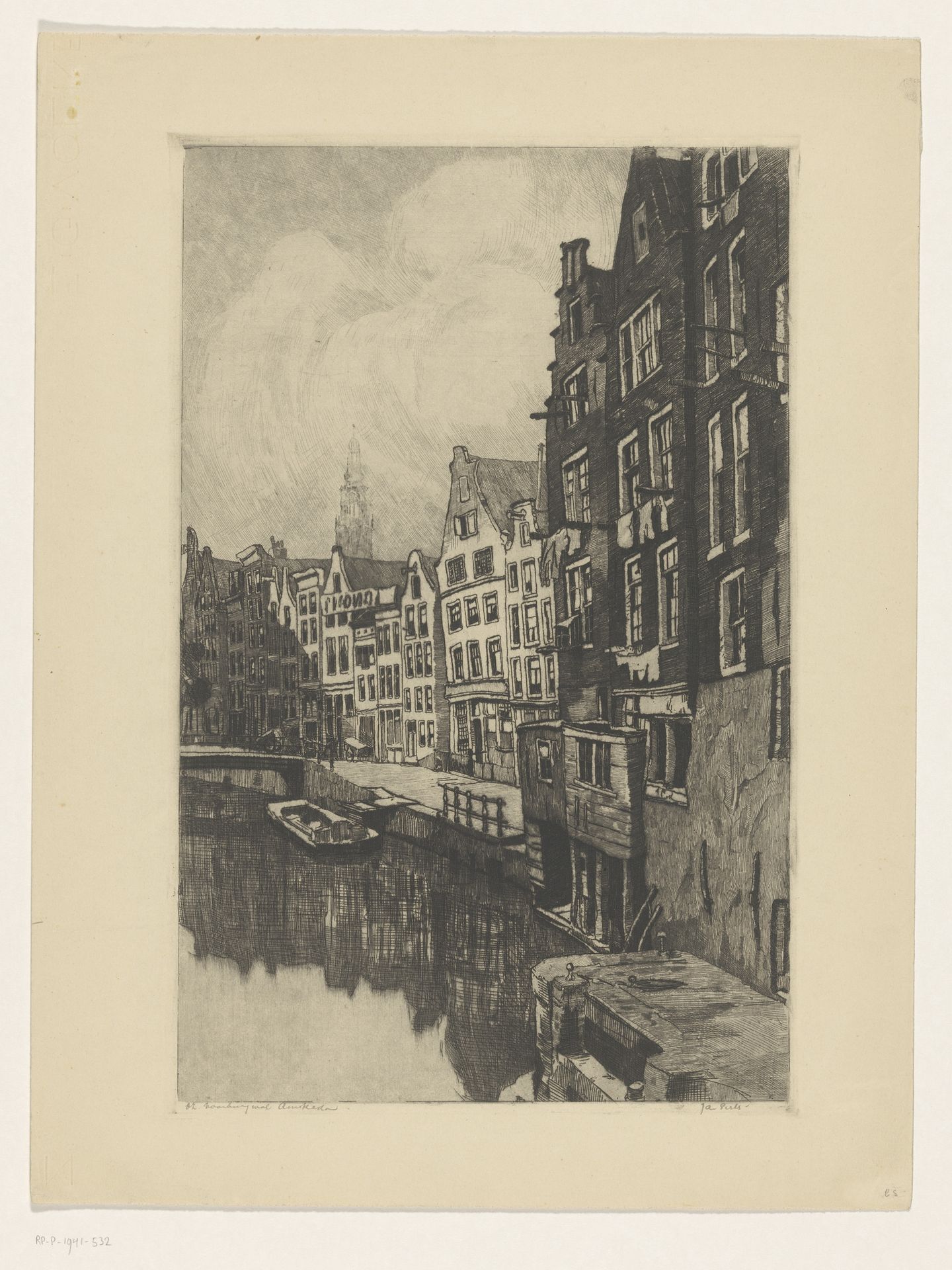 Gezicht op de Oudezijds Voorburgwal in Amsterdam by Jan Sirks