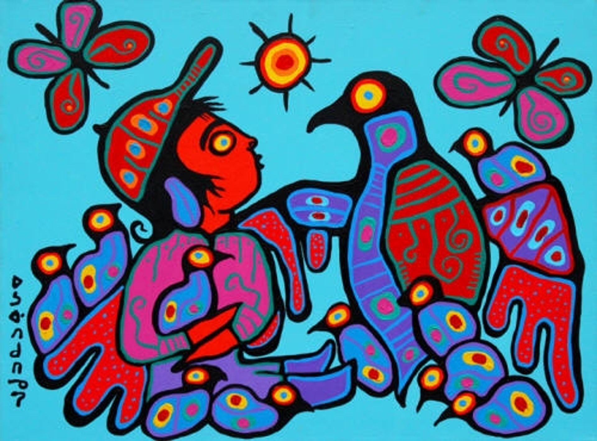 Under Thunderbirds Protection by Norval Morrisseau