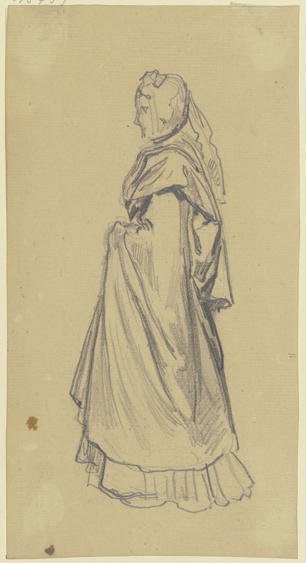 Stehende Frau, von der Seite gesehen by Philipp Rumpf