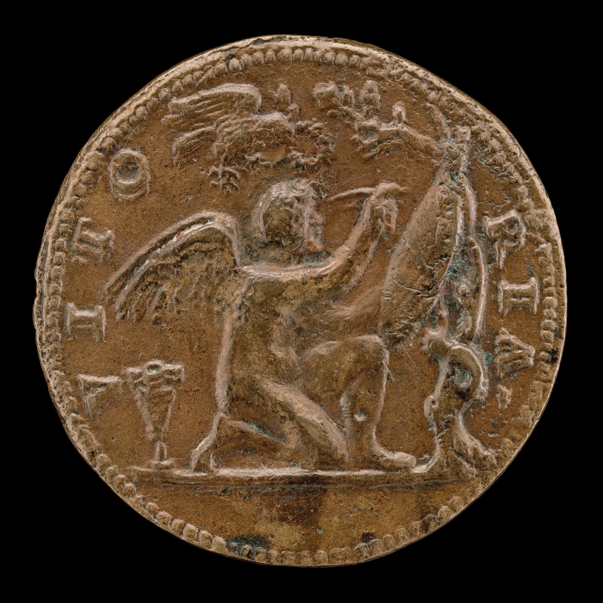 Winged Genius Writing on a Shield [reverse] by Giovanni Maria Pomedelli
