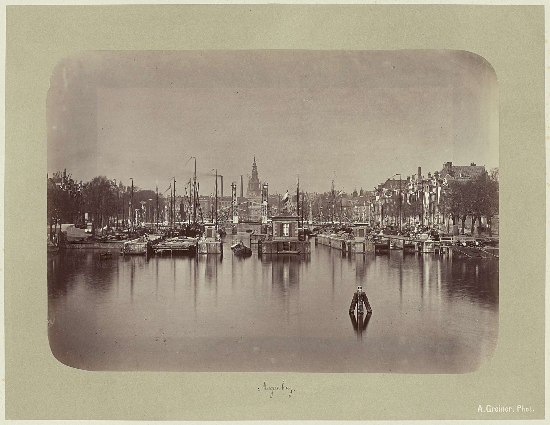 Magere Brug over de Amstel, 1879 by Albert Greiner