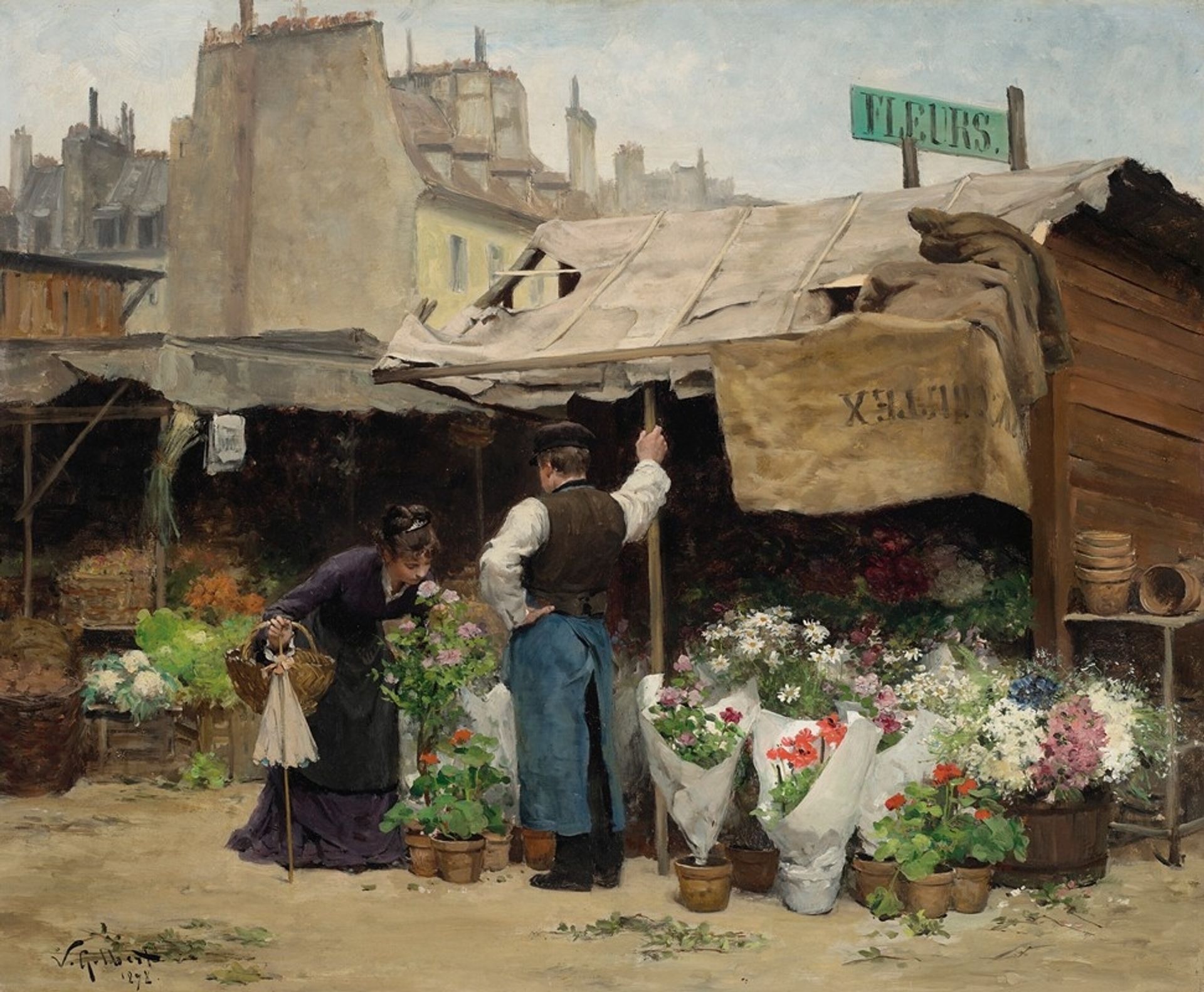 At the Flower Market by Victor Gabriel Gilbert