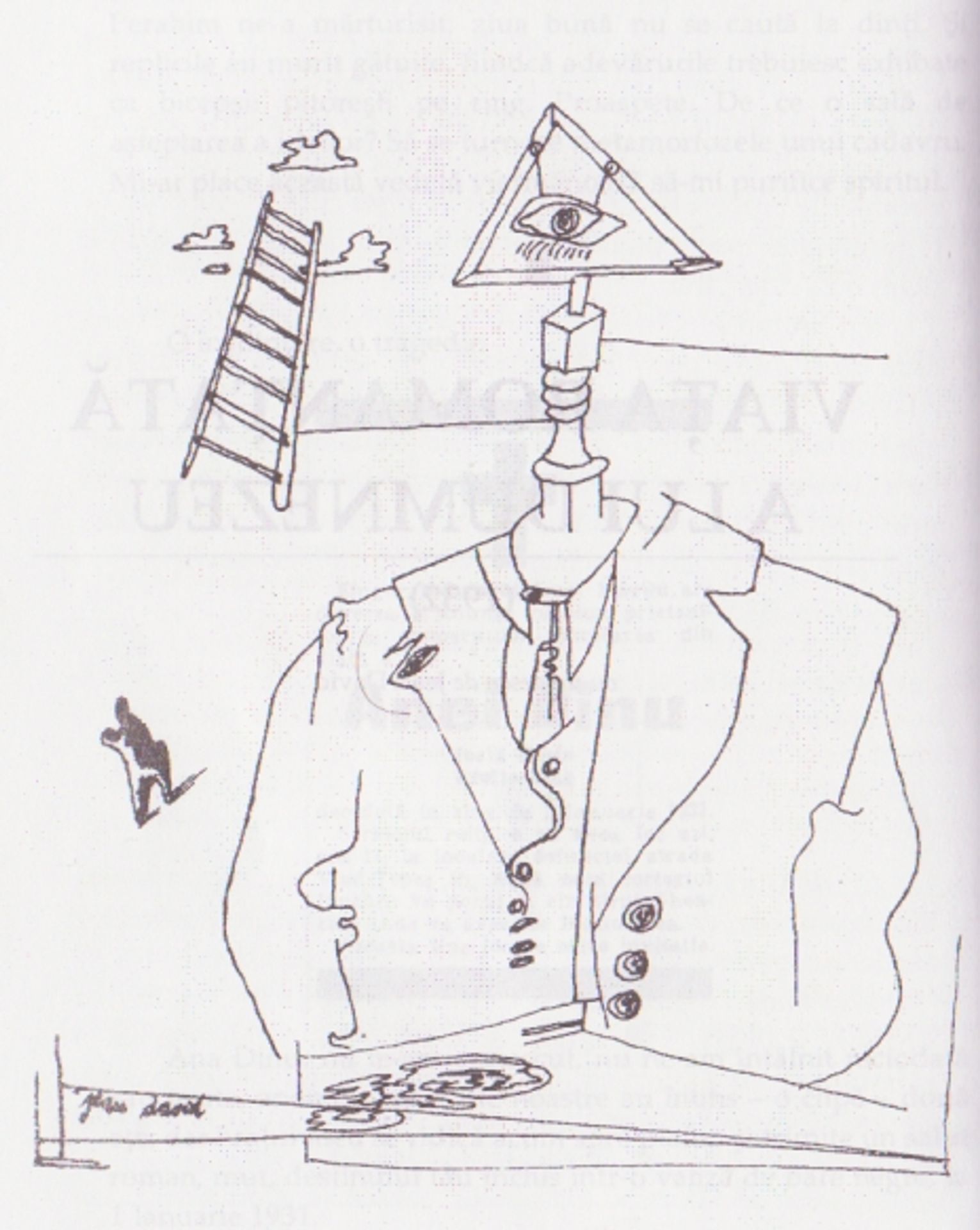 Illustration for Sașa Pană's „the romanticised life of god” by Jean David