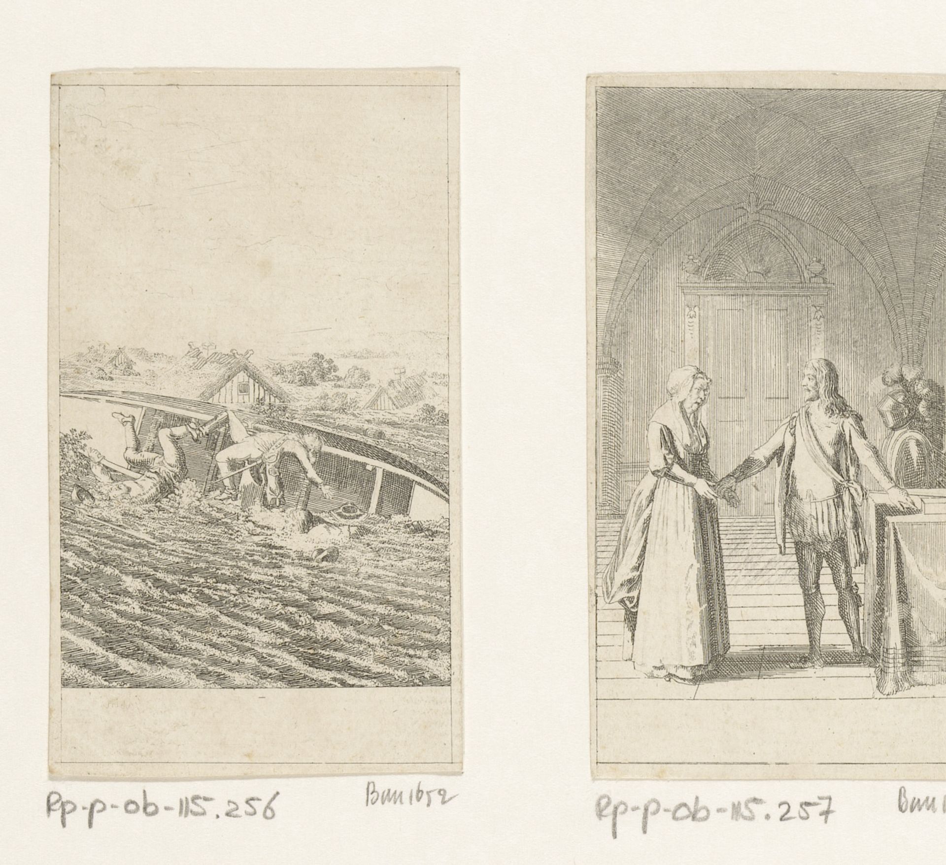 Leopold verdrinkt tijdens zijn reddingsmissie by Daniel Nikolaus Chodowiecki