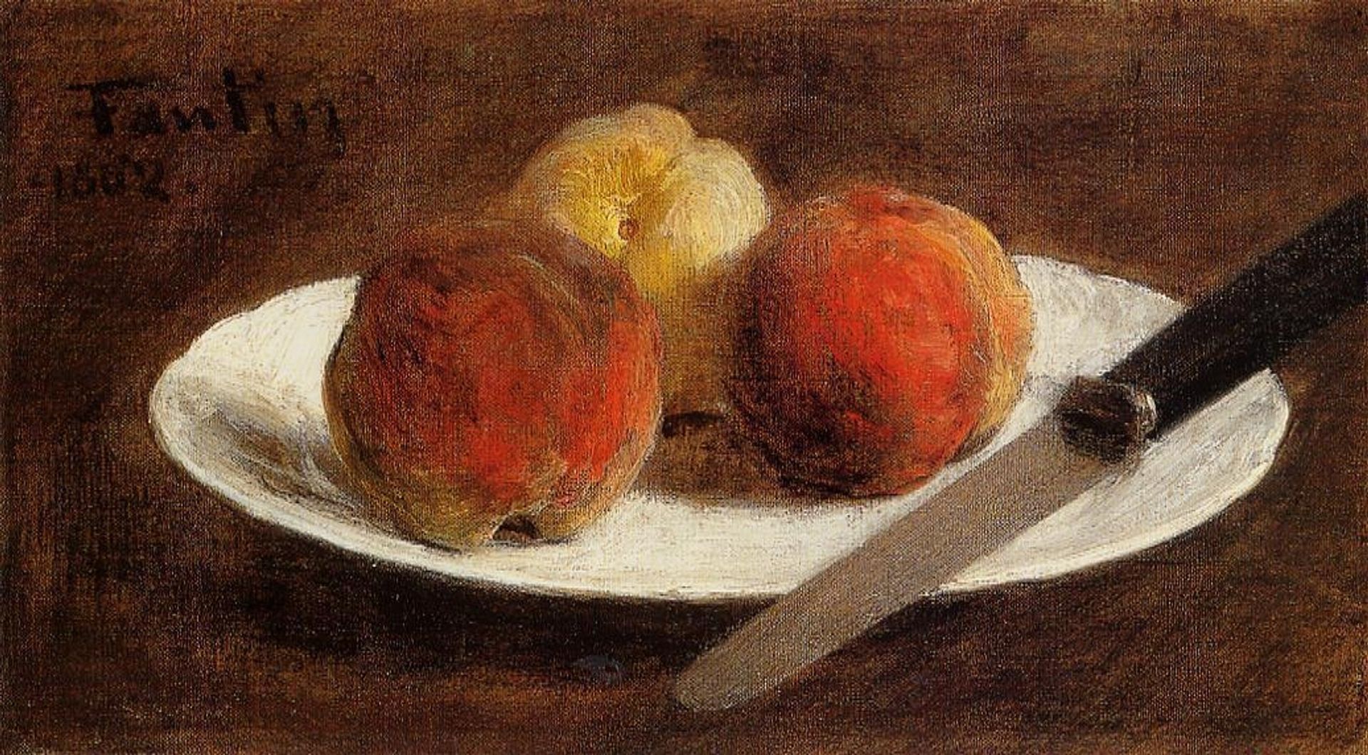 Plate of Peaches by Henri Fantin-Latour