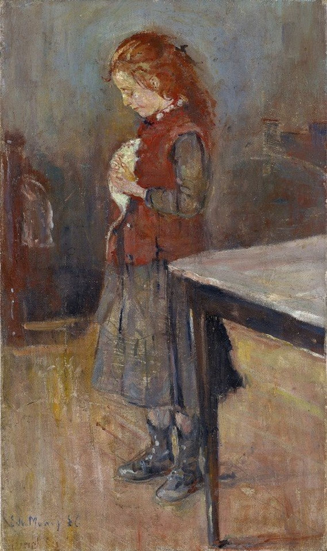 Redhaired Girl With White Rat by Edvard Munch