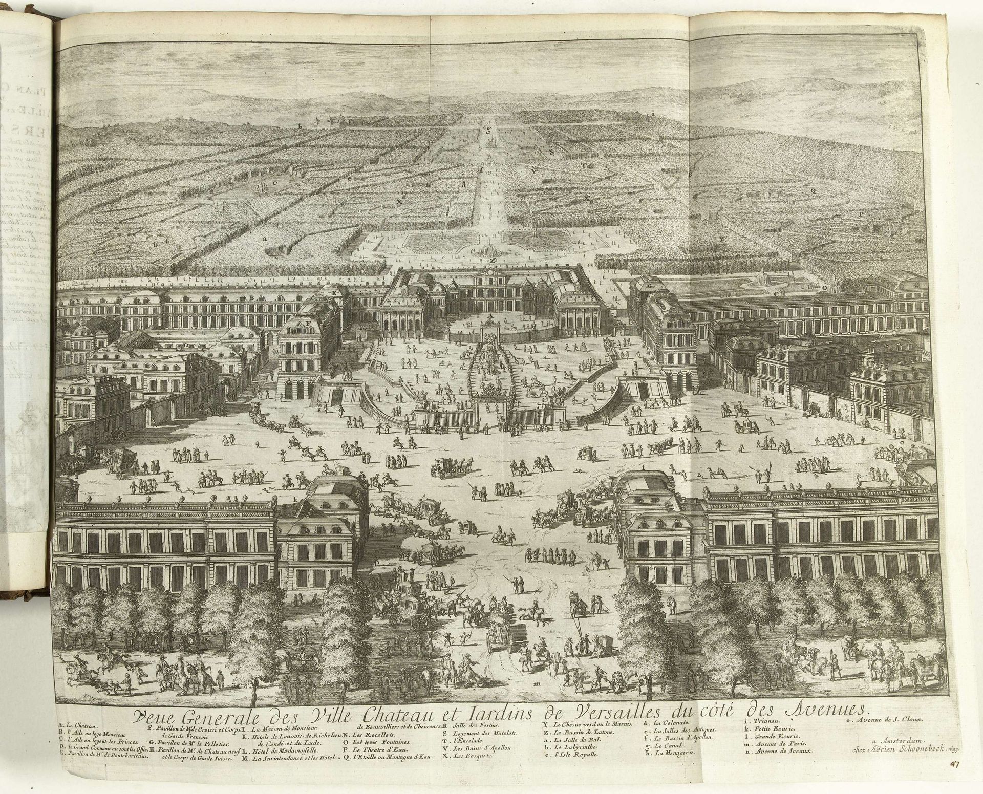 Gezicht op het paleis en tuinen van Versailles, 1726 by Adriaen Schoonebeek