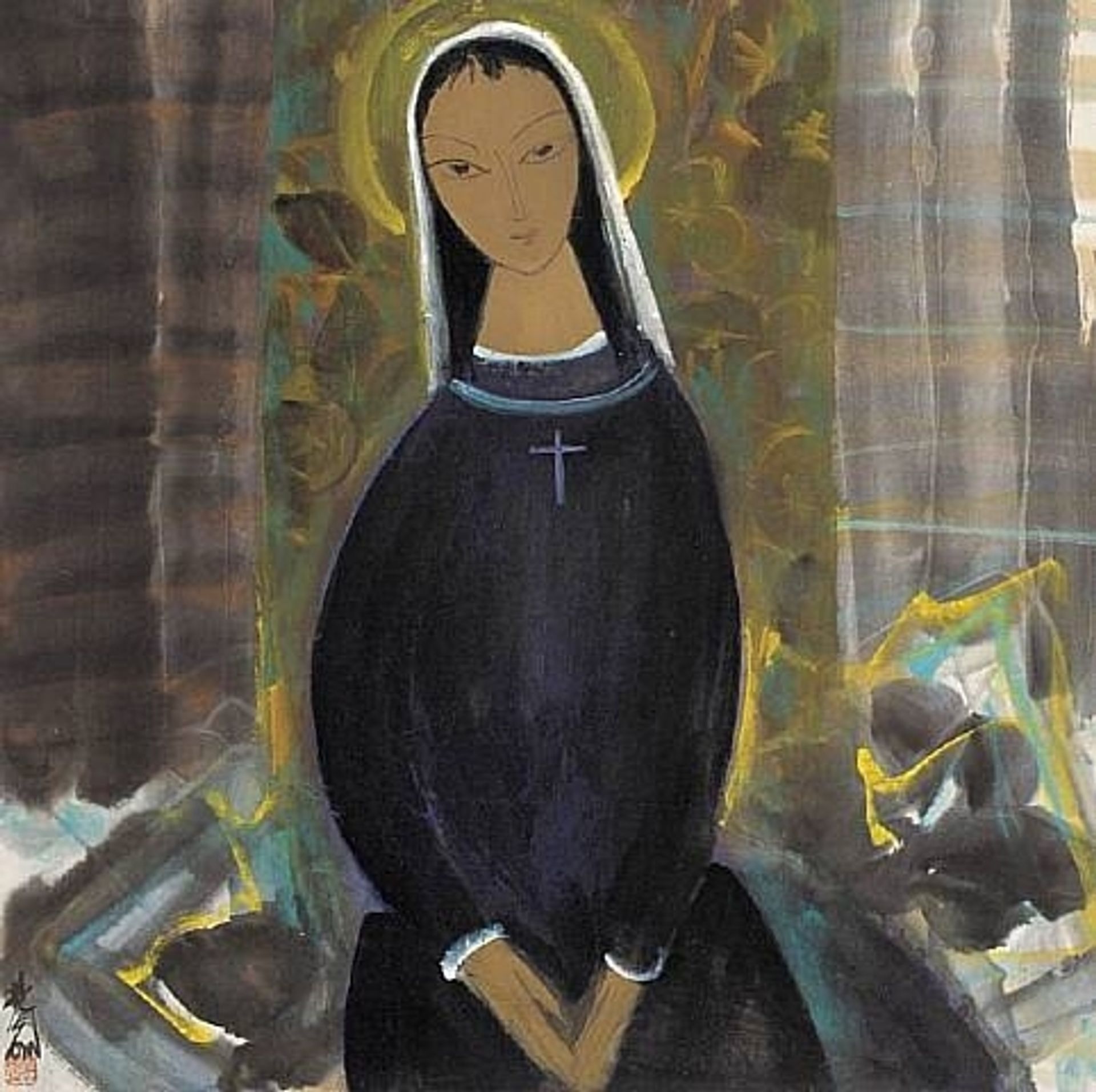 Nun by Lin Fengmian