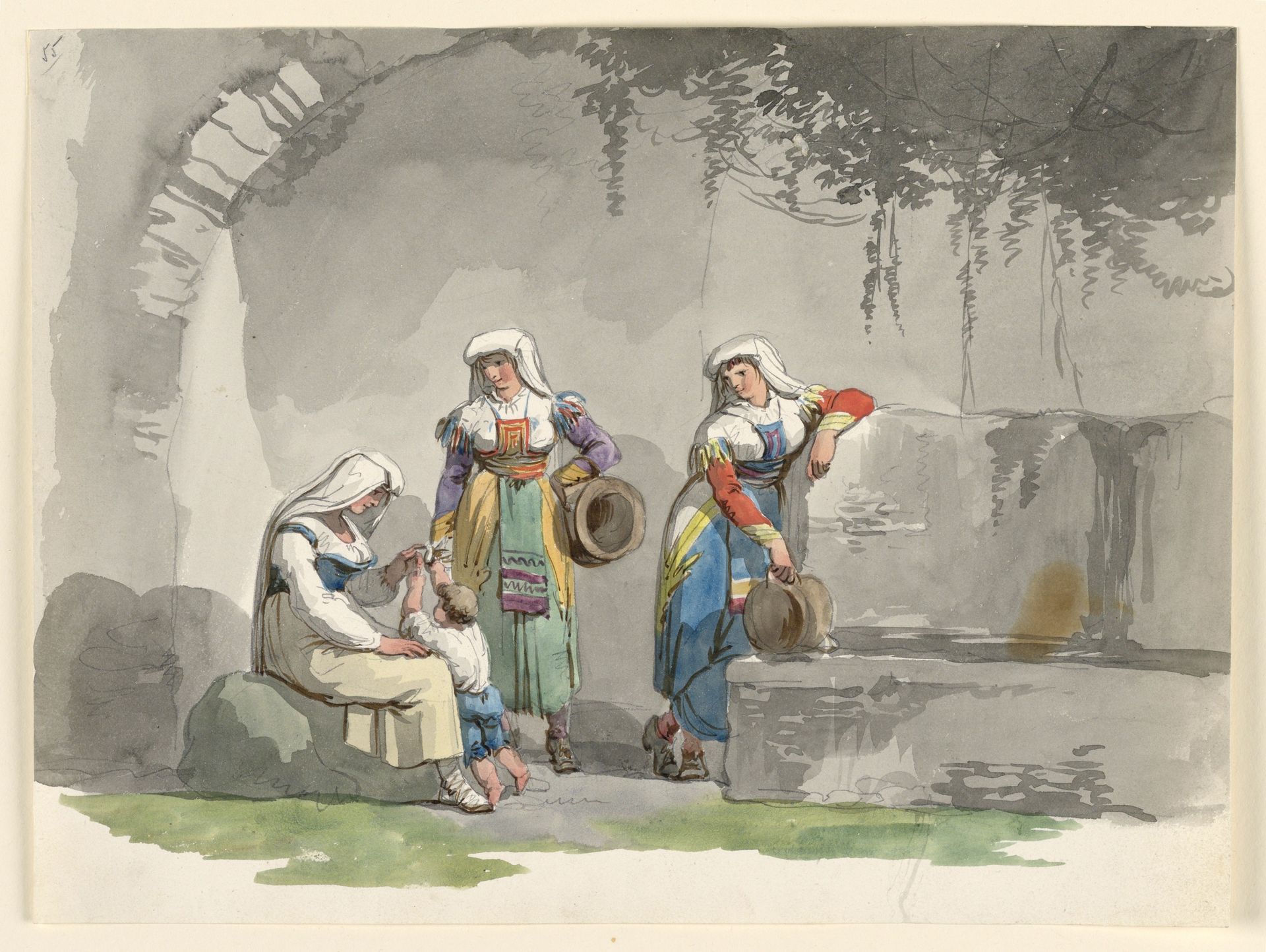 Three South-italian Women by Bartolomeo Pinelli