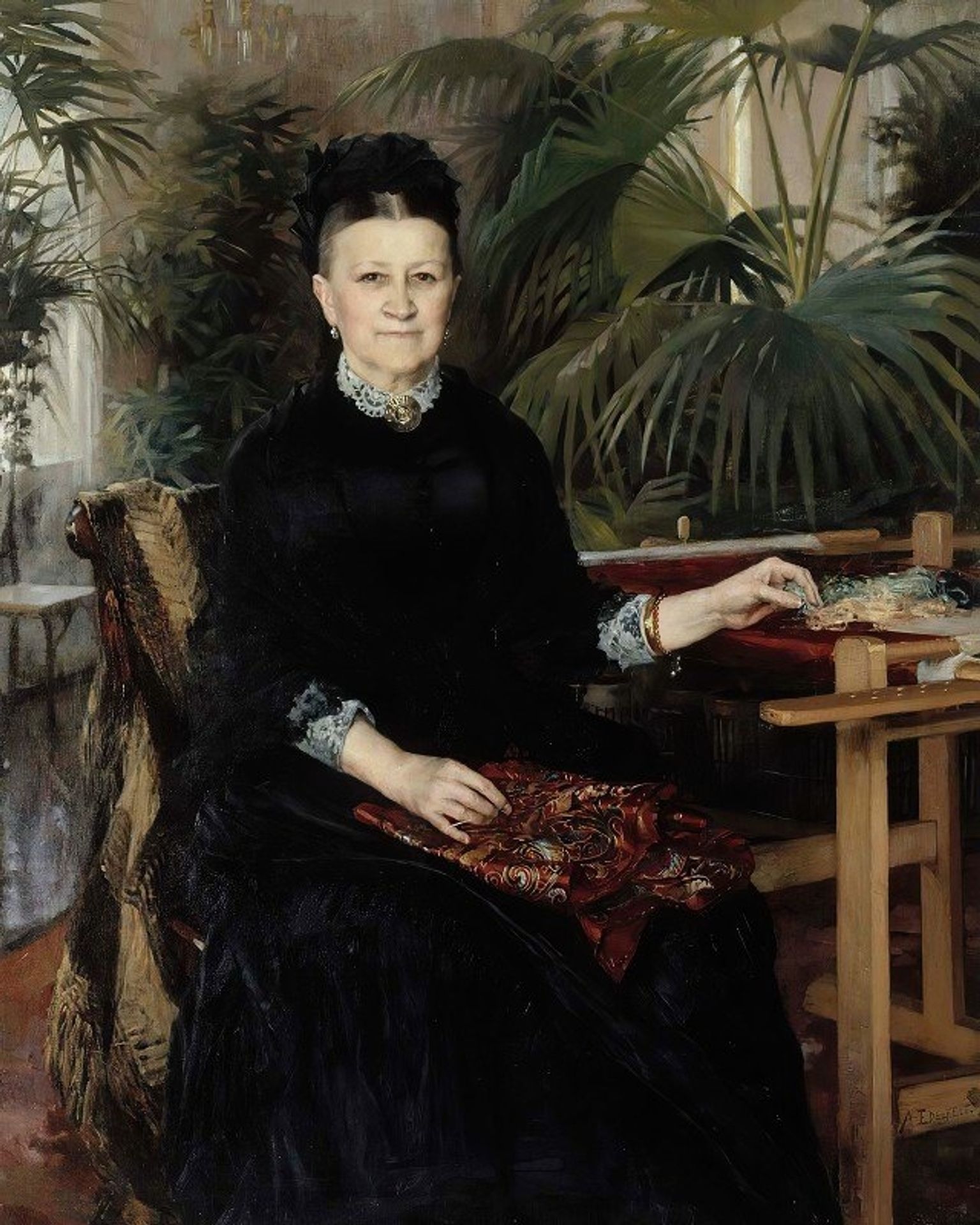 Portrait Of Mrs. Anna Sinebrychoff by Albert Edelfelt