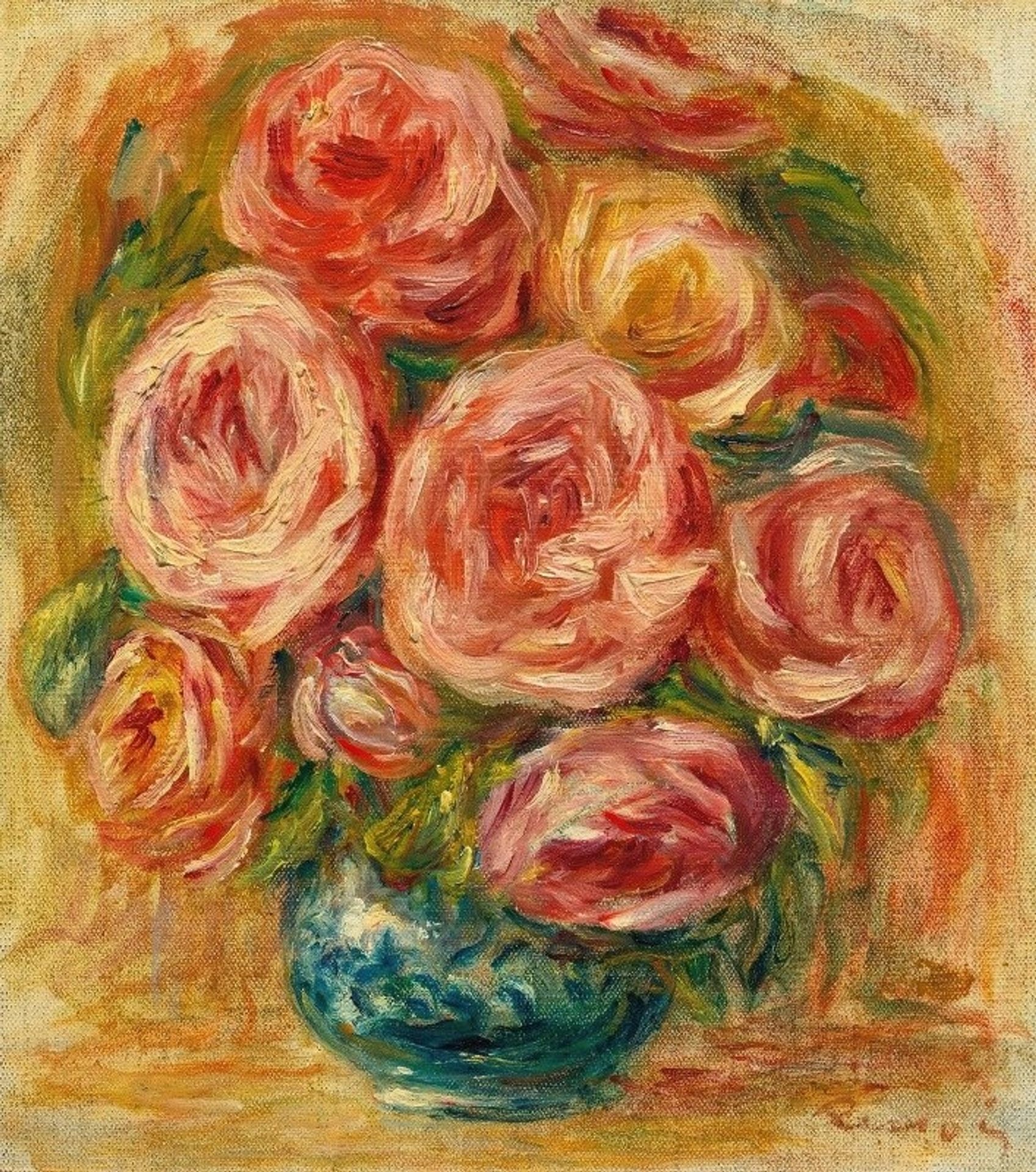 Vase De Roses by Pierre-Auguste Renoir