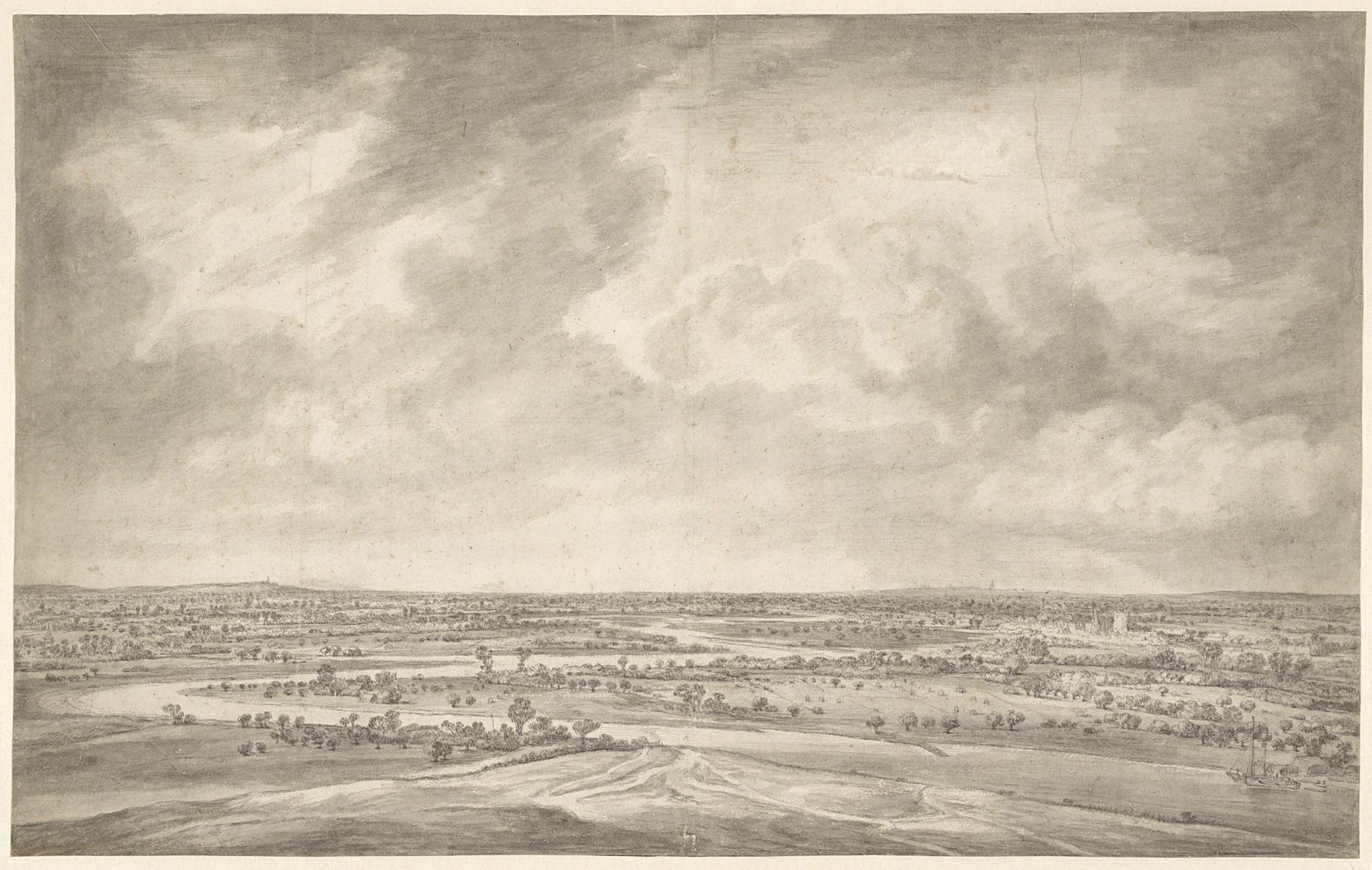 Panorama of the Lower Rhine, Looking East from the Heimenberg, near Rhenen by Daniël Schellinks