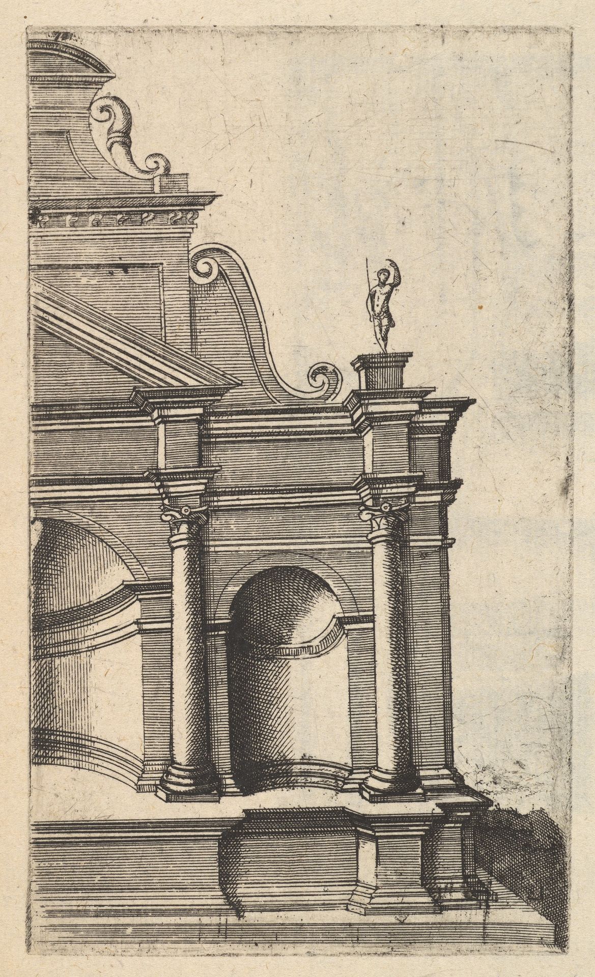 Partial View of a Monument [Mercurii Templum] from the series 'Ruinarum variarum fabricarum delineationes pictoribus caeterisque id genus artificibus multum utiles' by Lambert Suavius