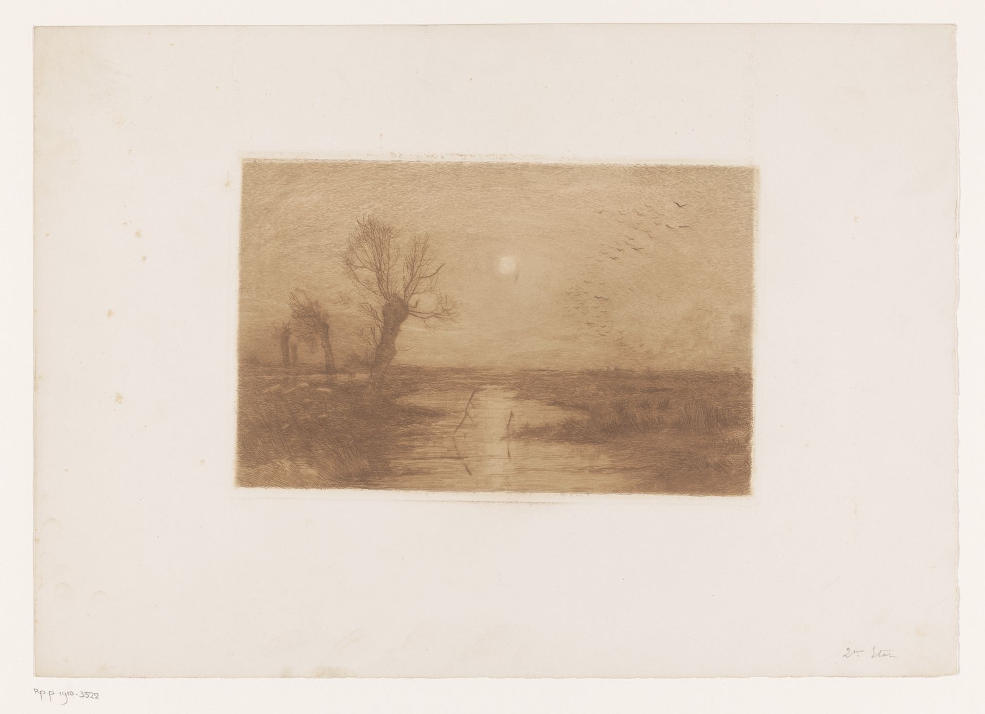 Moeras met vier wilgen by Jules Guiette