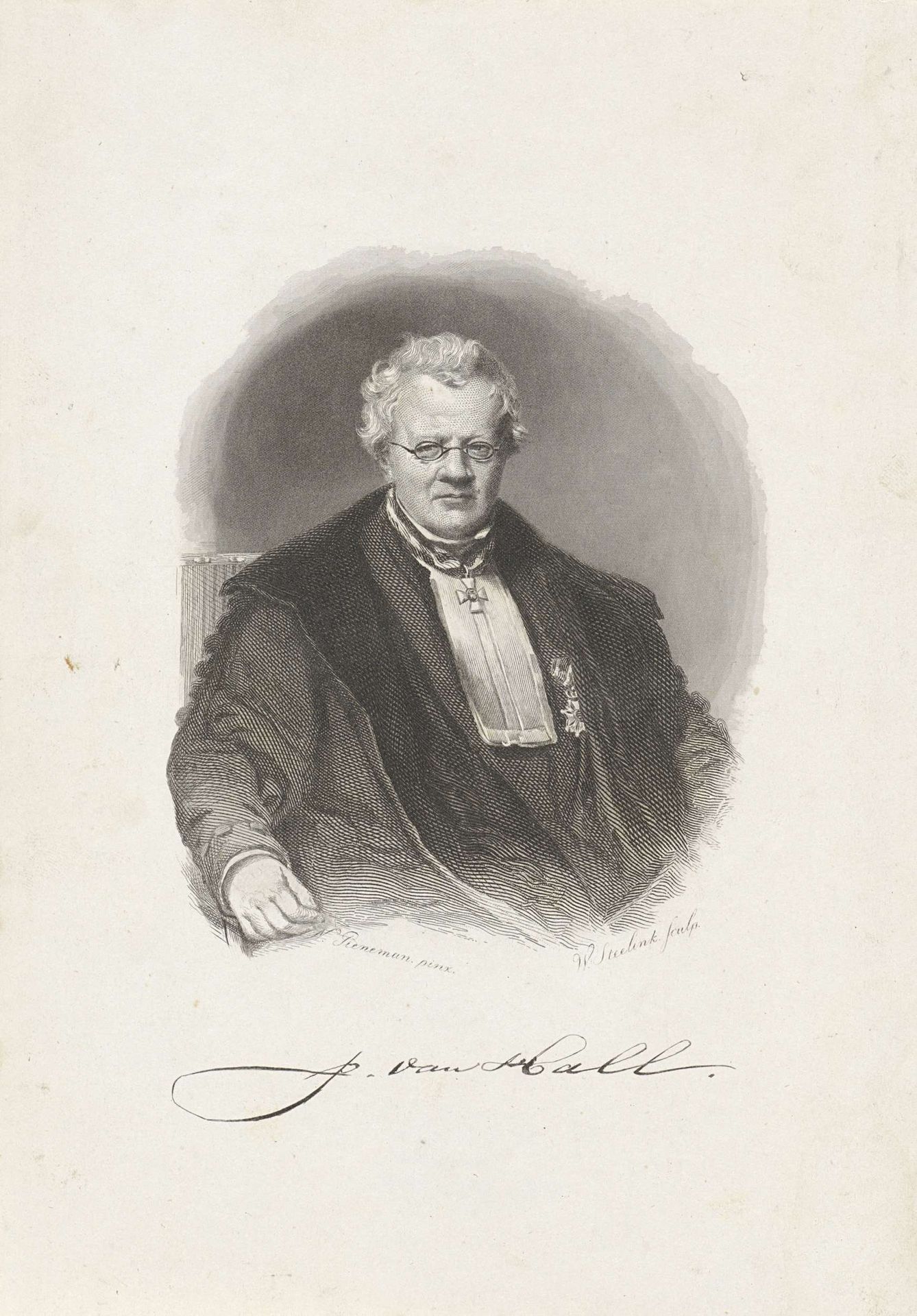 Portret van Jacob van Hall by Willem (I) Steelink