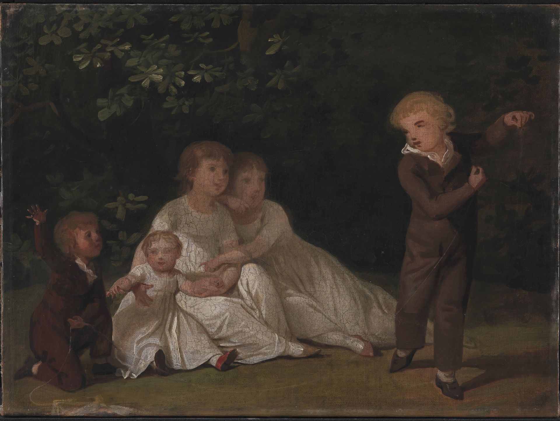 The Artist's Five Children in a garden. Study by Jens Juel